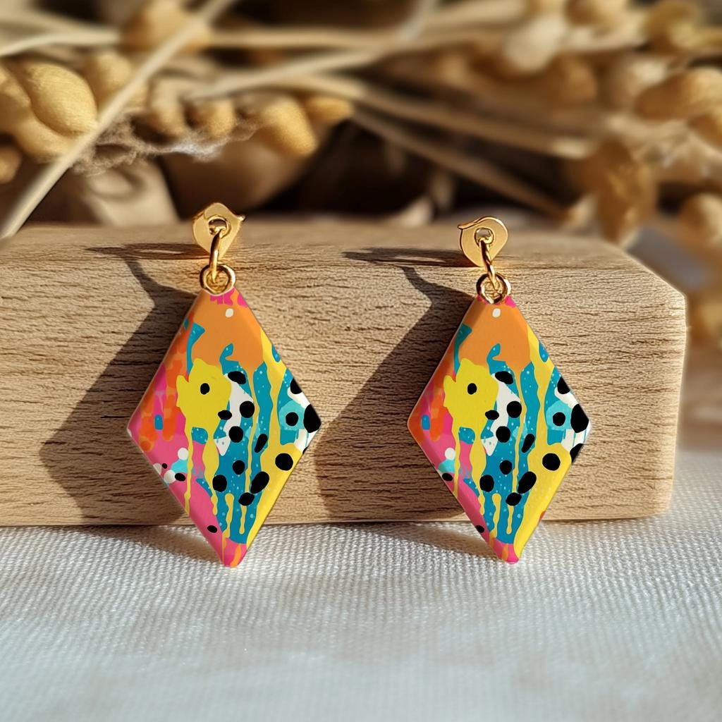 Abstract Colorful Splashes Transfer Paper for Polymer Clay