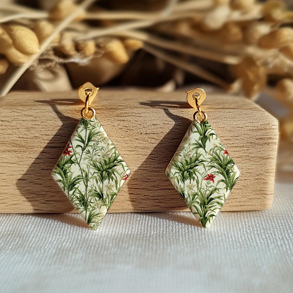 Water soluble Transfer paper for polymer clay, Vintage bamboo leaf pattern, polymer clay image transfers, magic transfer paper