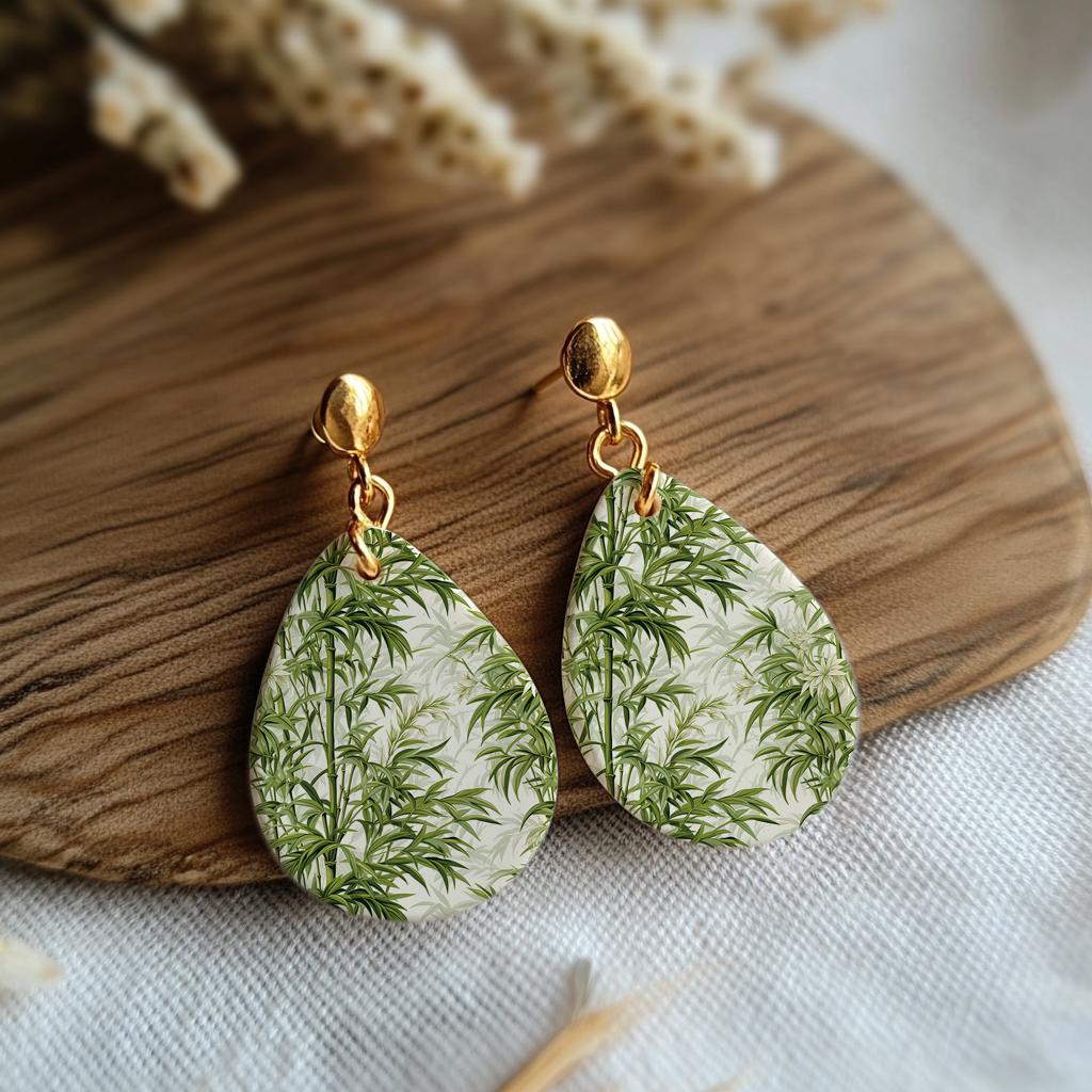 Vintage Bamboo Leaf Water Soluble Transfer Paper for Polymer Clay