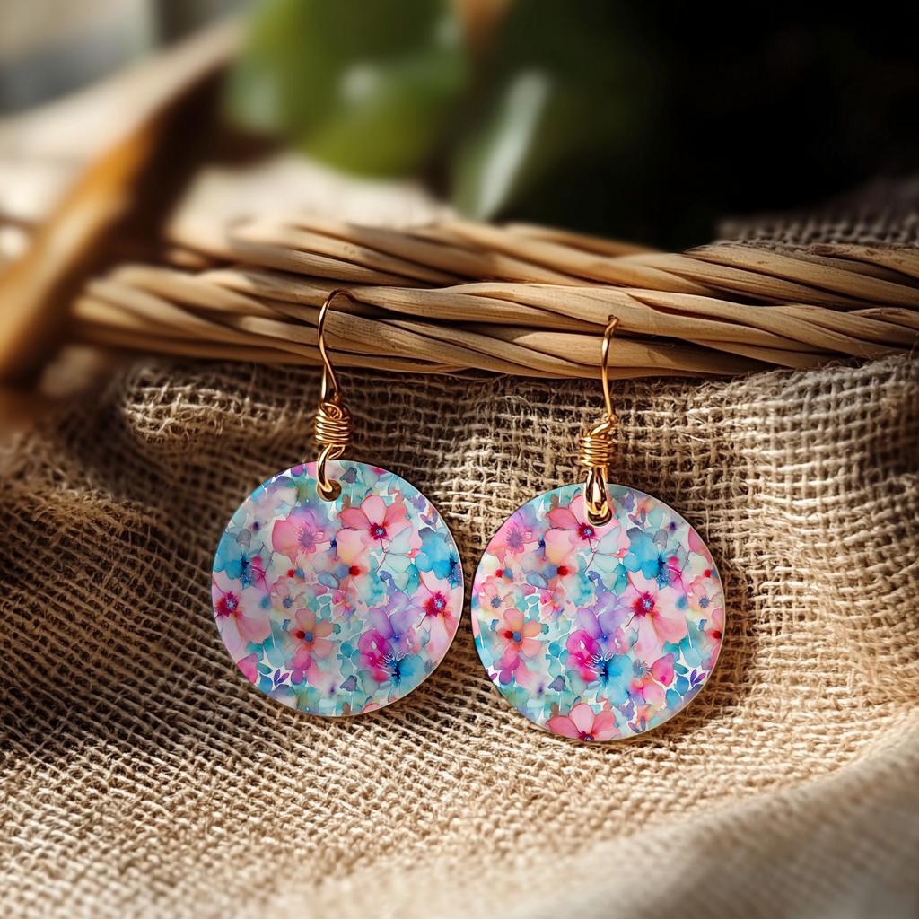 Water soluble Transfer paper for polymer clay, Watercolor floral pattern, polymer clay image transfers, magic transfer paper