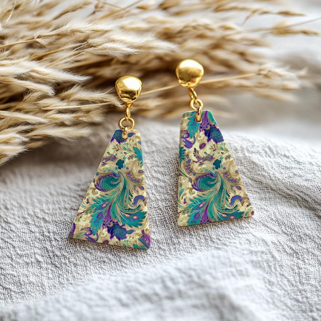 Water soluble Transfer paper for polymer clay, Ornamental purple transfer paper, polymer clay image transfers, magic transfer paper