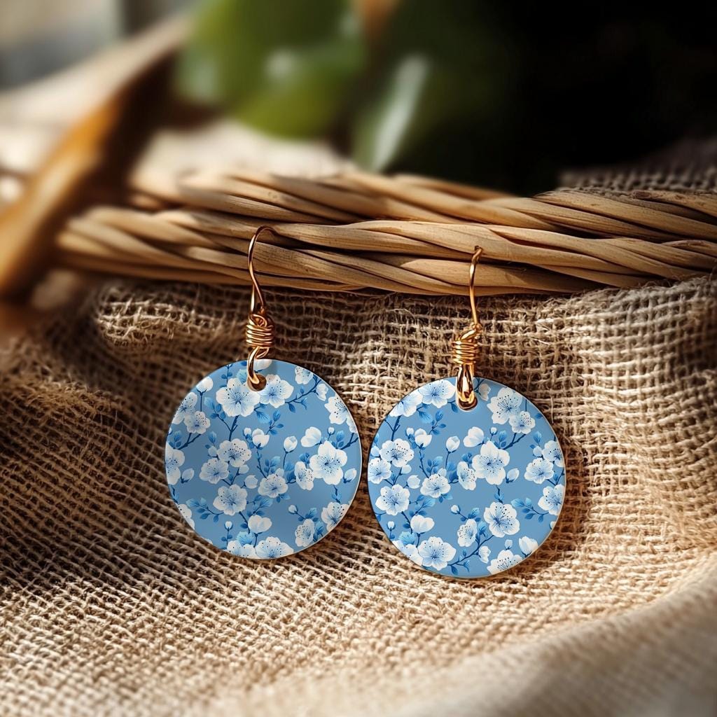 Water soluble Transfer paper for polymer clay, Blue floral pattern, polymer clay image transfers, magic transfer paper