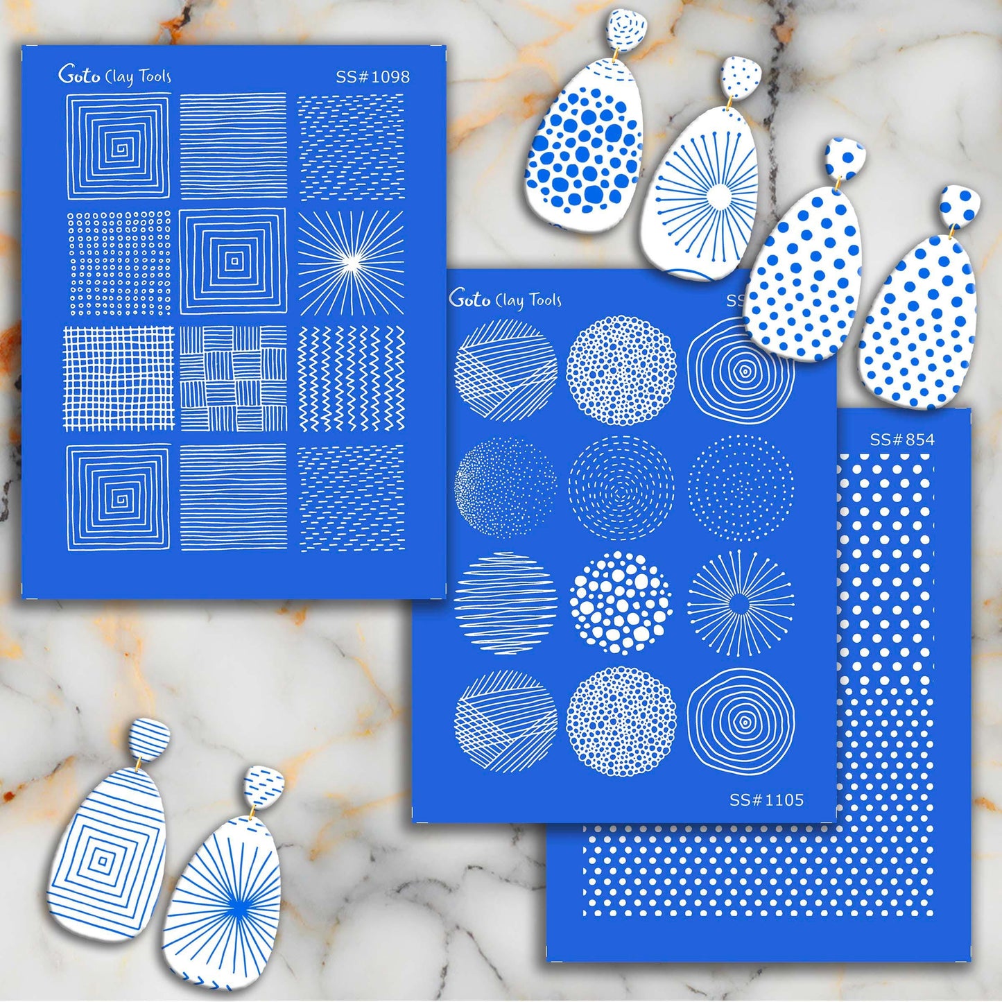 Abstract Circles Silkscreen for Polymer Clay Earrings: Clay Stencil (SS#1105)