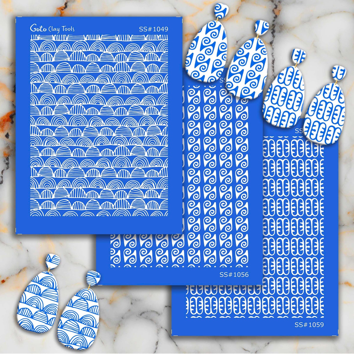 African Style Polymer Clay Silkscreen for Earring Making: Clay Stencil (3.74x4.92" Printable Area) SS#1049