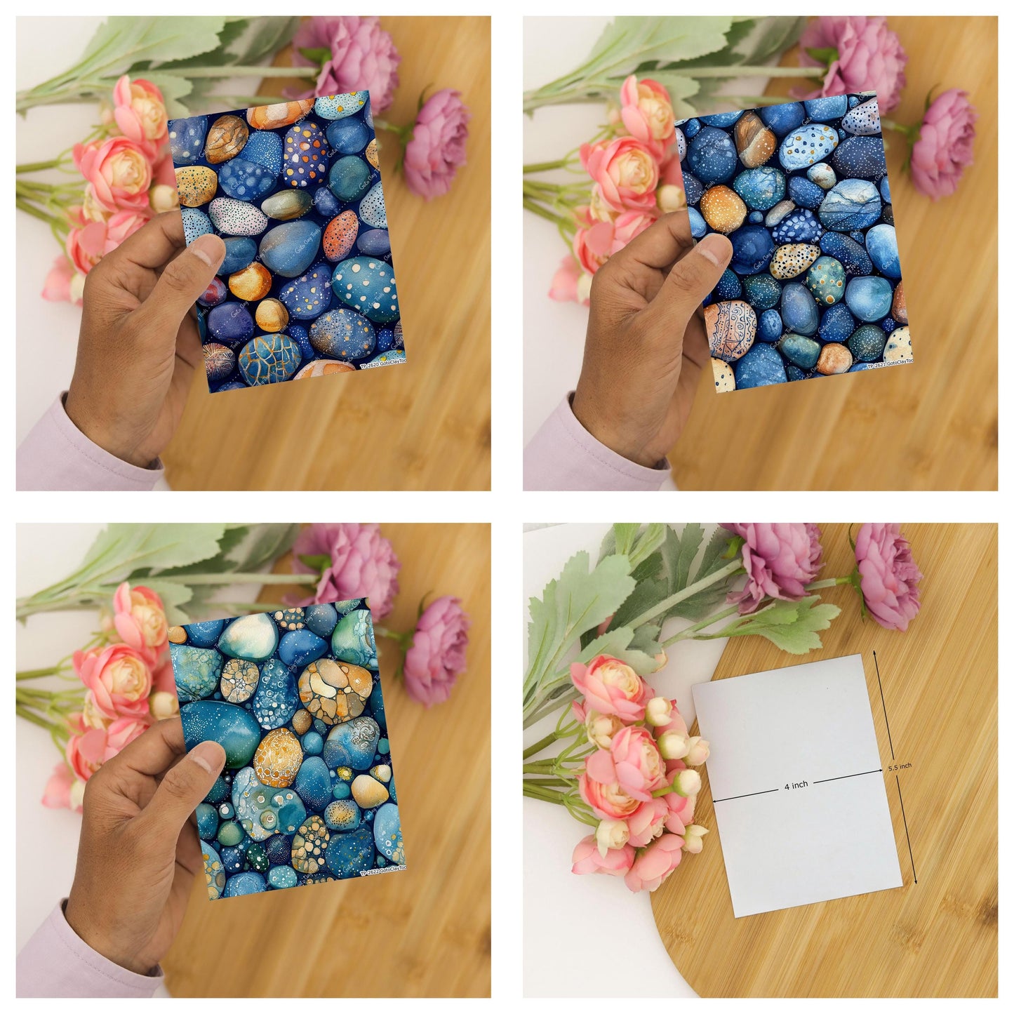 Underwater River Rocks Water soluble Transfer paper for polymer Clay Earring Making - 4x5.5 in