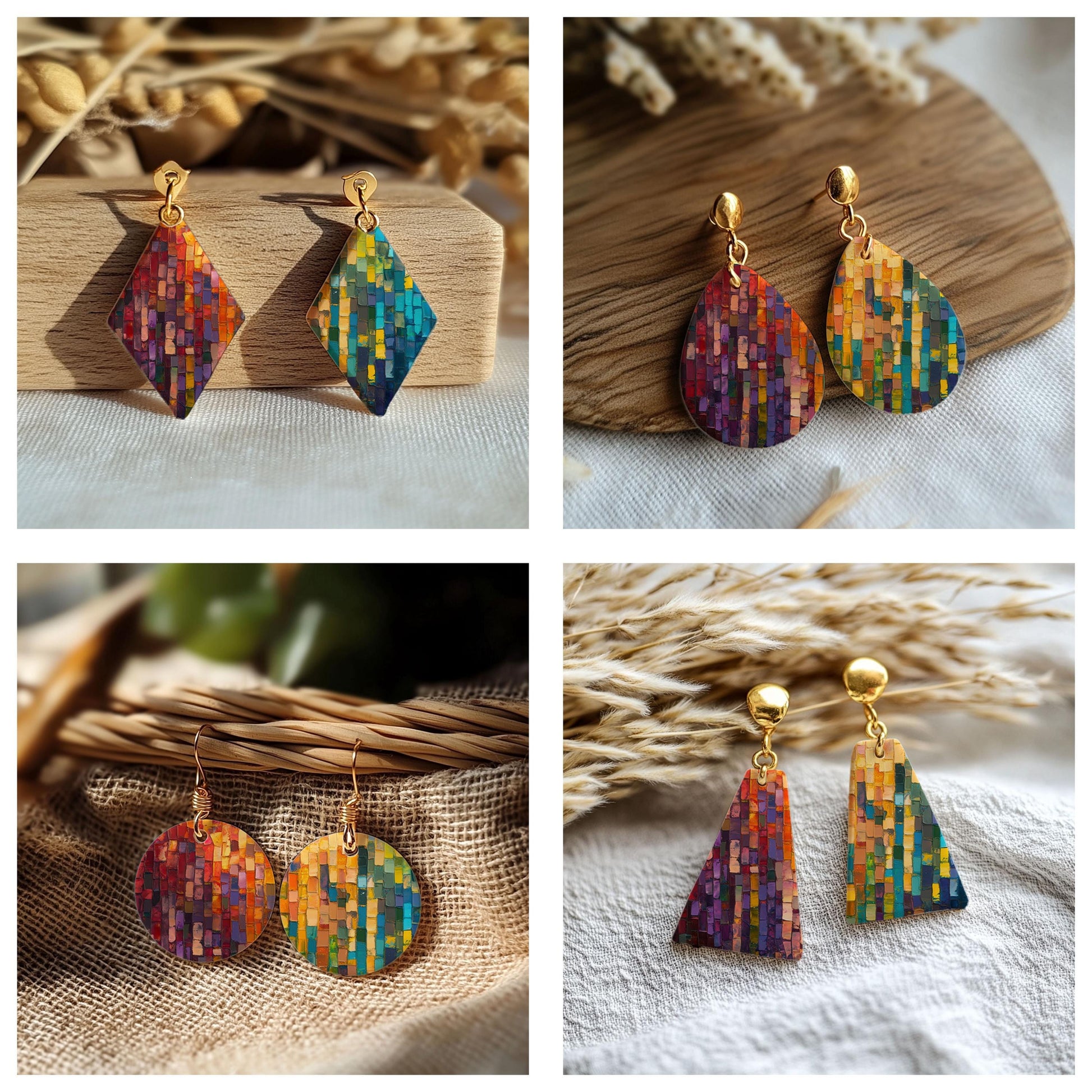 Abstract painting Transfer paper for polymer Clay Earring Making - Water Soluble Transfer Sheet 4x5.5 in