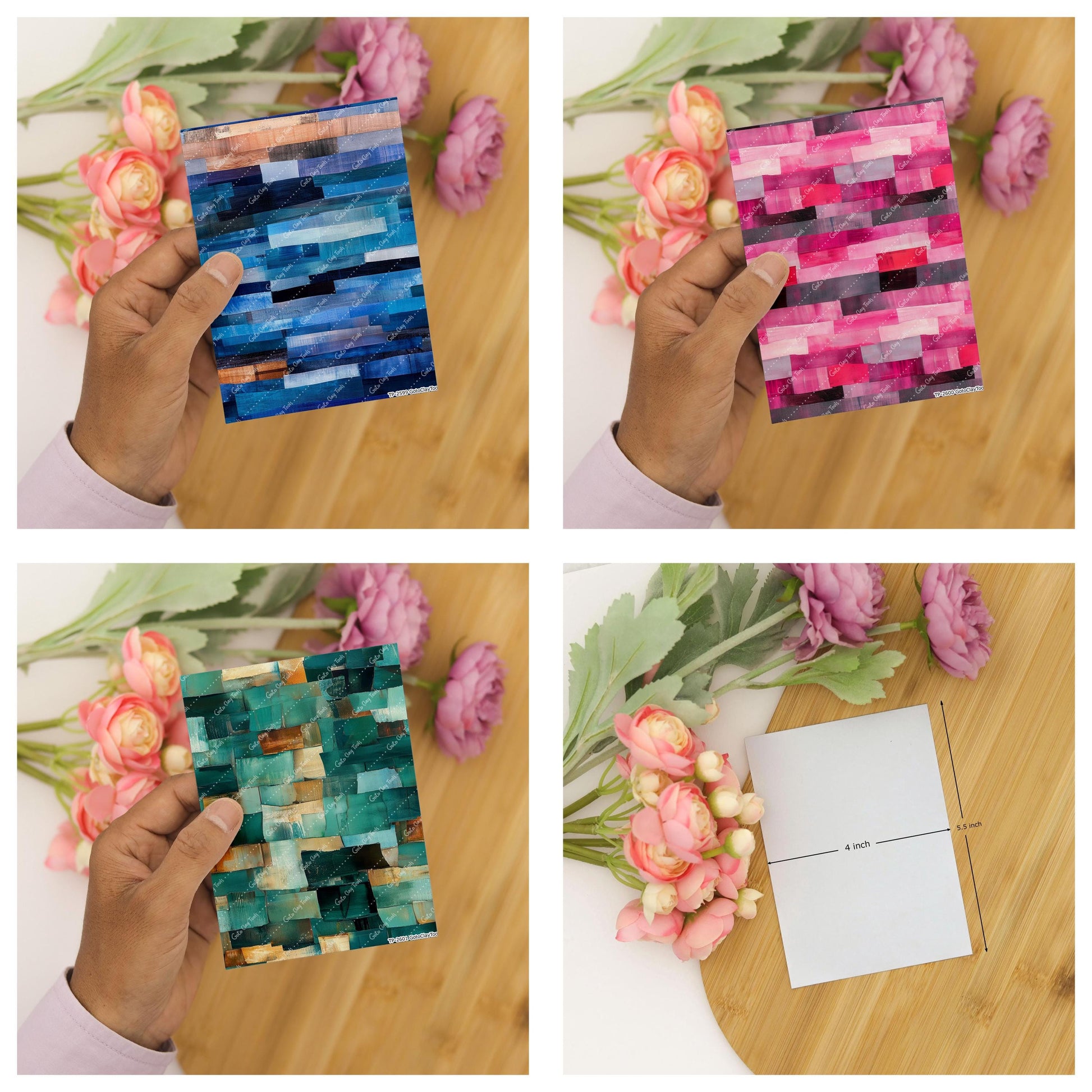 Abstract Storkes Transfer paper for polymer Clay Earring Making - Water Soluble Transfer Sheet 4x5.5 in