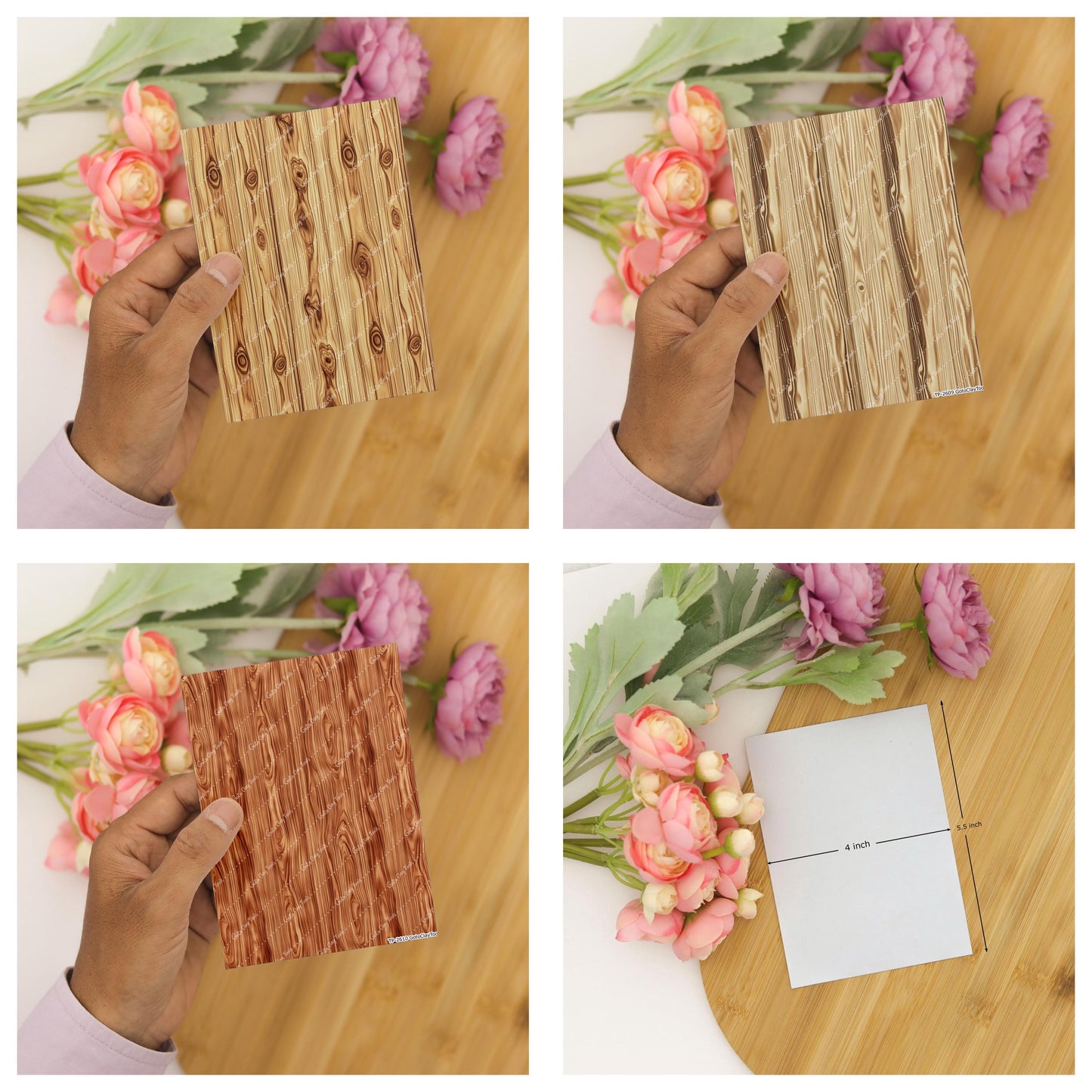 Woodgrain Transfer paper for polymer Clay Earring Making - Water Soluble Transfer Sheet 4x5.5 in