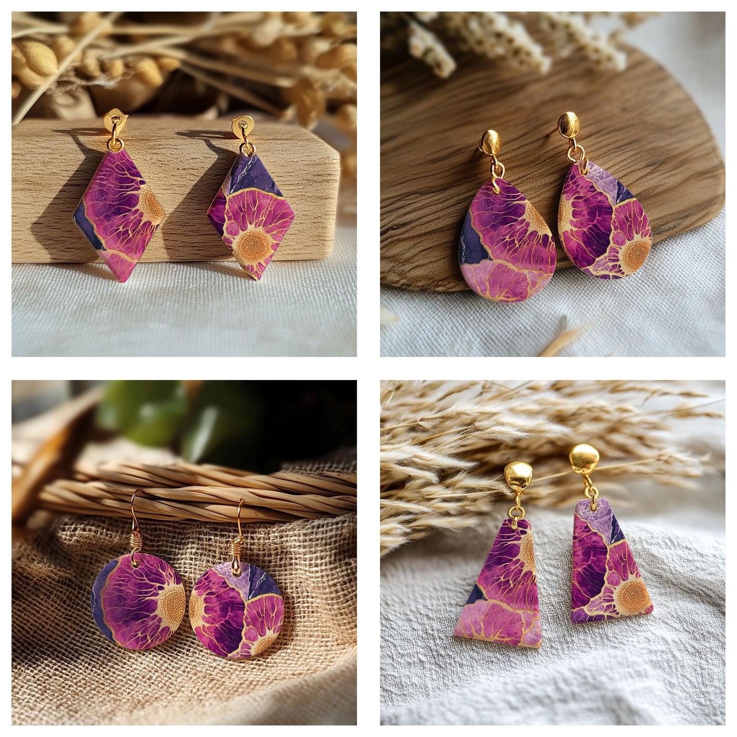 Ocean Iris Transfer paper for polymer Clay Earring Making - Water Soluble Transfer Sheet 4x5.5 in