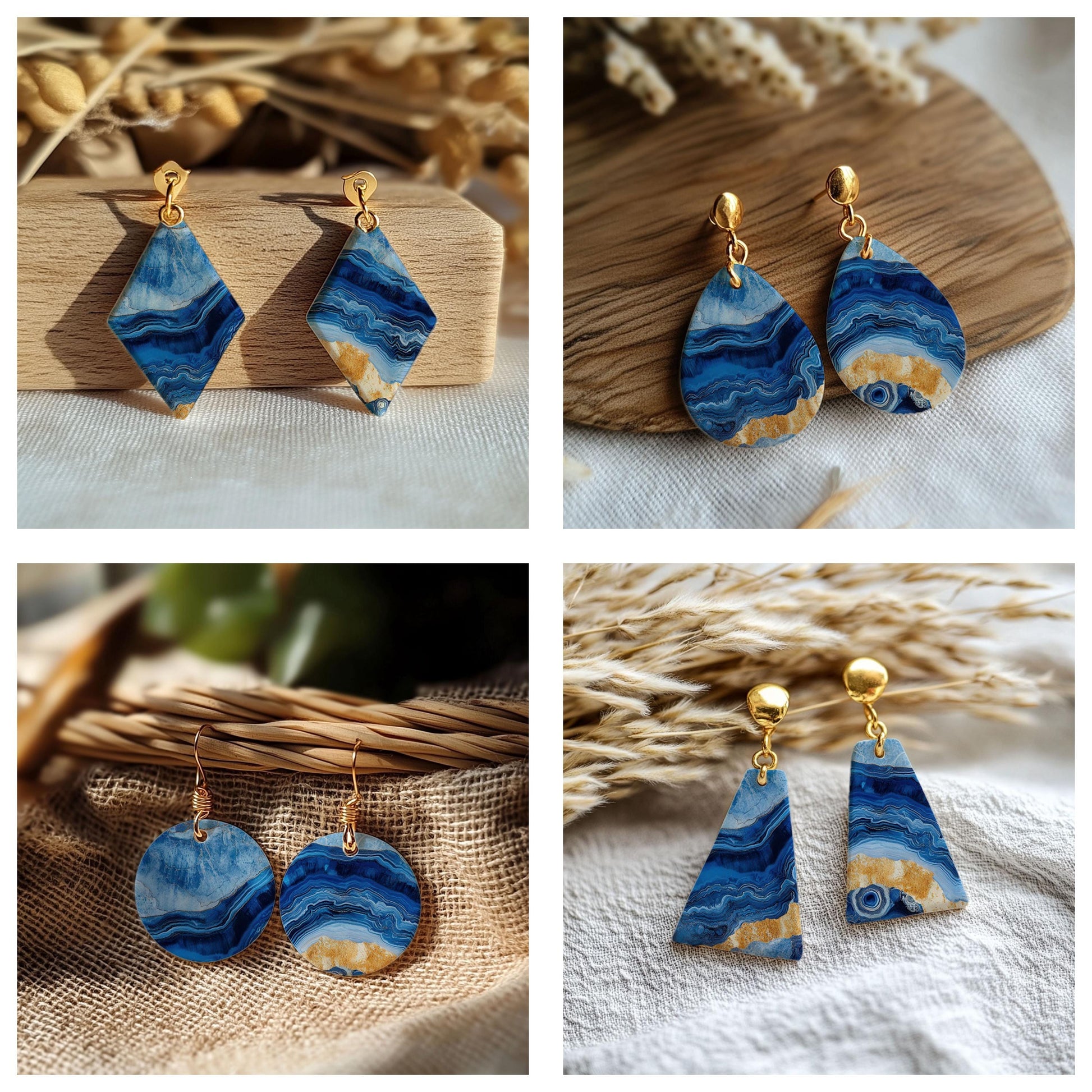 Agate Transfer paper for polymer Clay Earring Making - Water Soluble Transfer Sheet 4x5.5 in