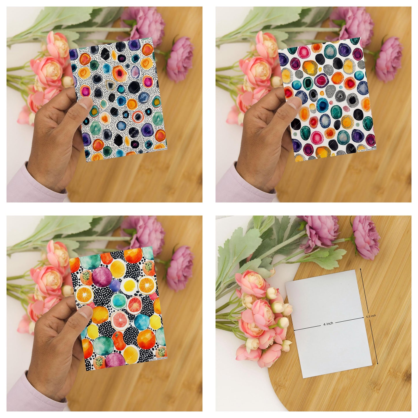 Gemstoen Splash Transfer paper for polymer Clay Earring Making - Water Soluble Transfer Sheet 4x5.5 in