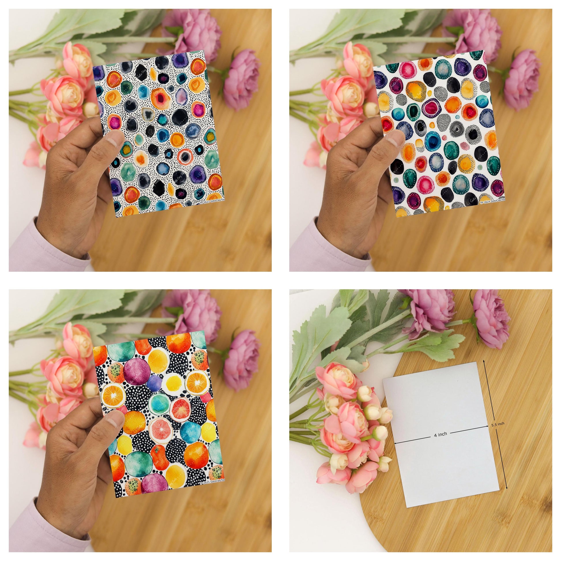 Gemstoen Splash Transfer paper for polymer Clay Earring Making - Water Soluble Transfer Sheet 4x5.5 in