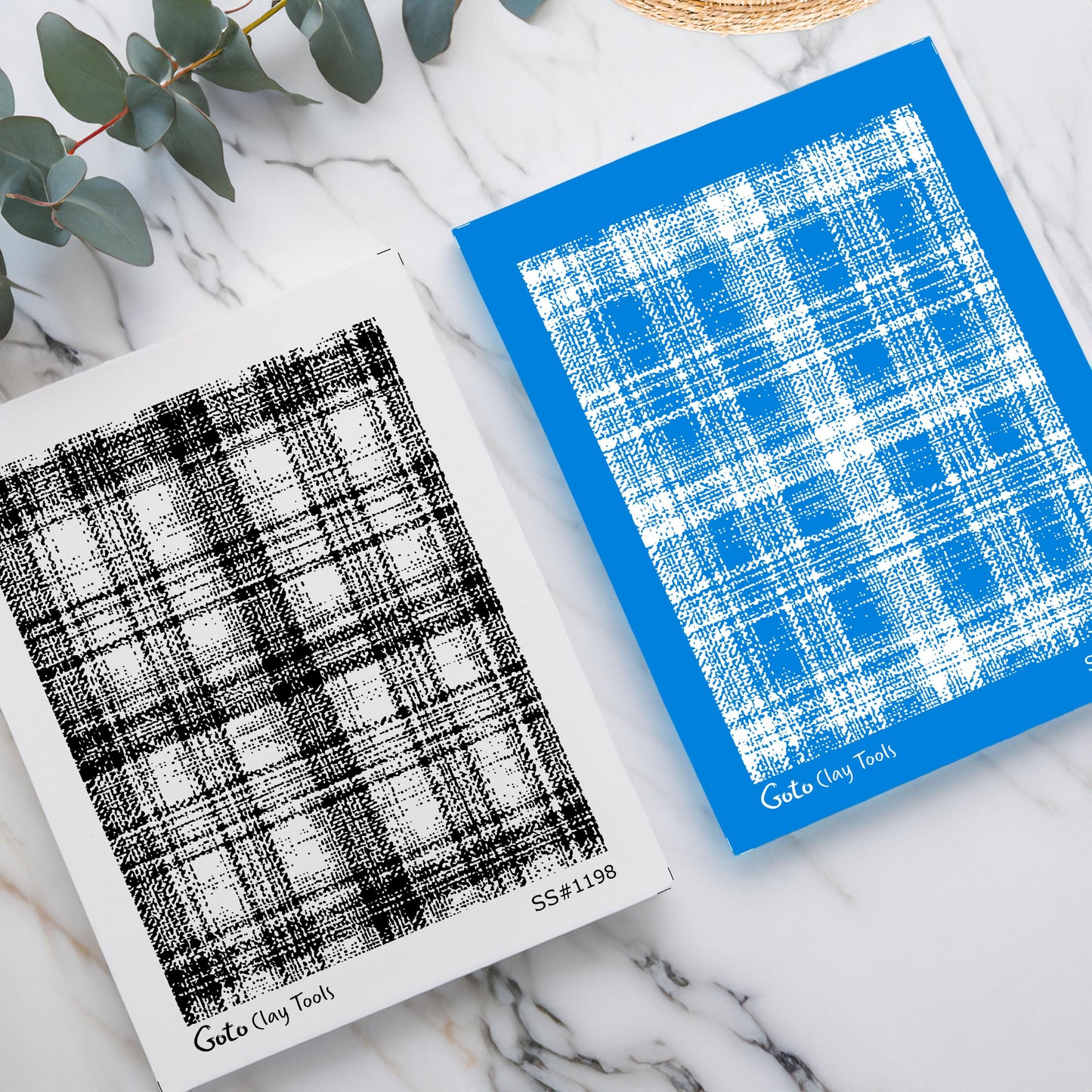 Abstract Plaid Texture Silk Screens for Polymer Clay | Woven Grid Line Pattern | 9.5 x 12.5 cm Printable #SS26-3