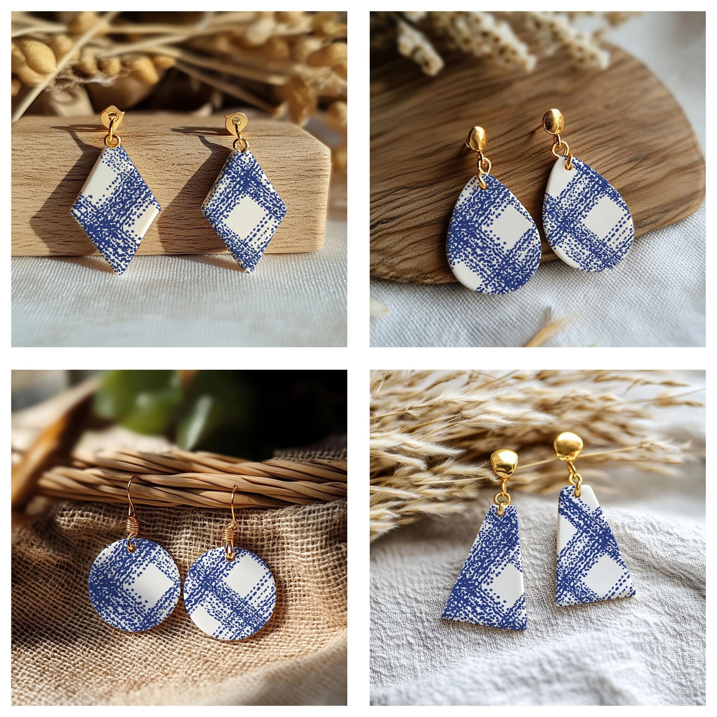 Textured Crosshatch Plaid Silk Screens for Polymer Clay | Distressed Textile Pattern | 9.5 x 12.5 cm Printable #SS26-5