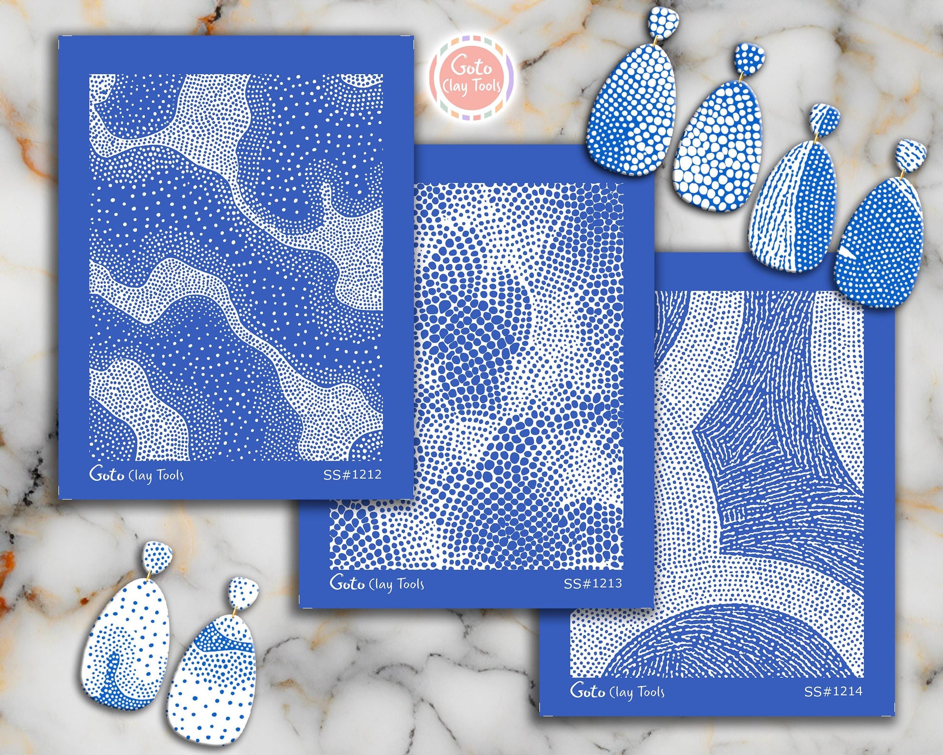 Organic Stipple & Topographic Flow Silkscreen for Polymer Clay | Abstract Dot Texture Print Screen 9.5×12.5 cm #SS26-8