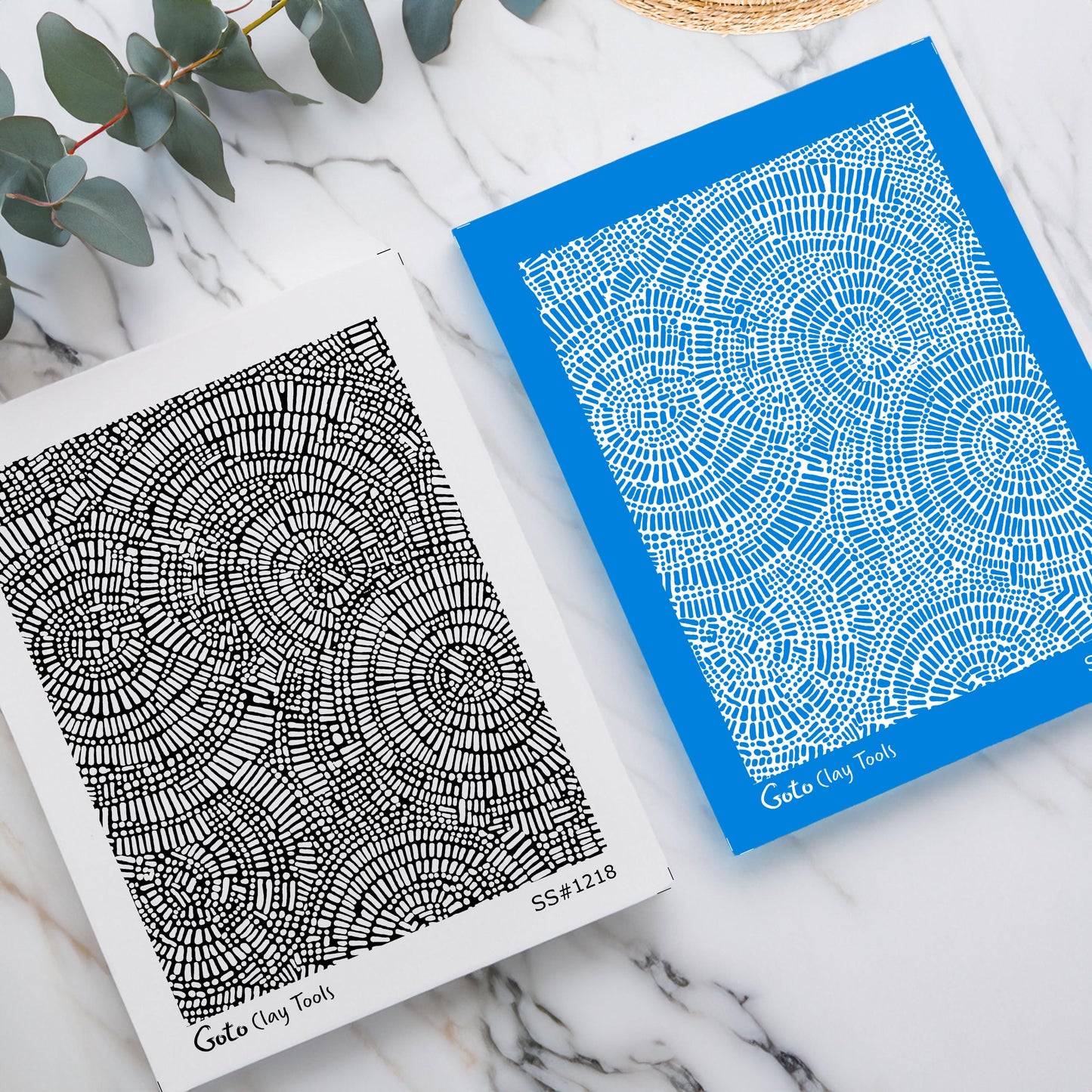 Organic Concentric Dot & Mosaic Silkscreen for Polymer Clay | Abstract Cellular Texture Print Screen 9.5×12.5 cm #SS26-10