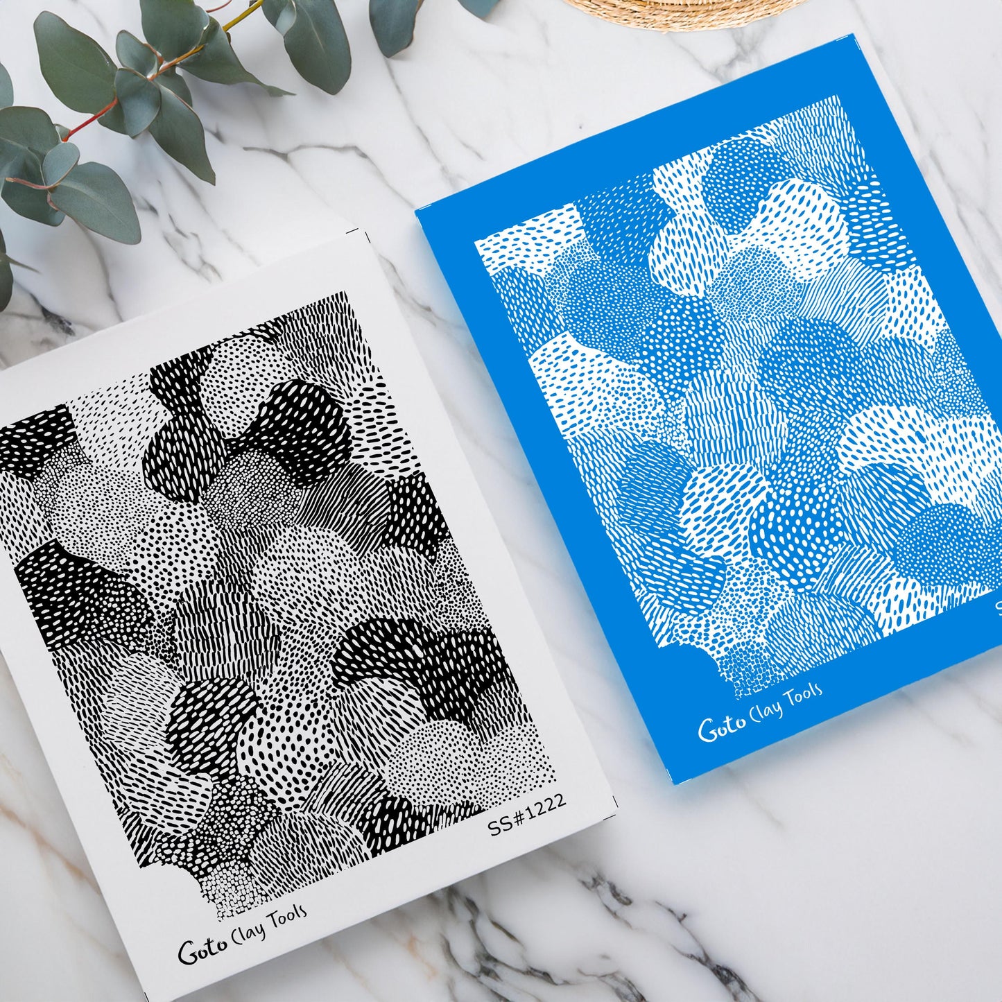 Abstract Patchwork & Organic Line Silkscreen for Polymer Clay | Hand Drawn Block Texture Print Screen 9.5×12.5 cm #SS26-11