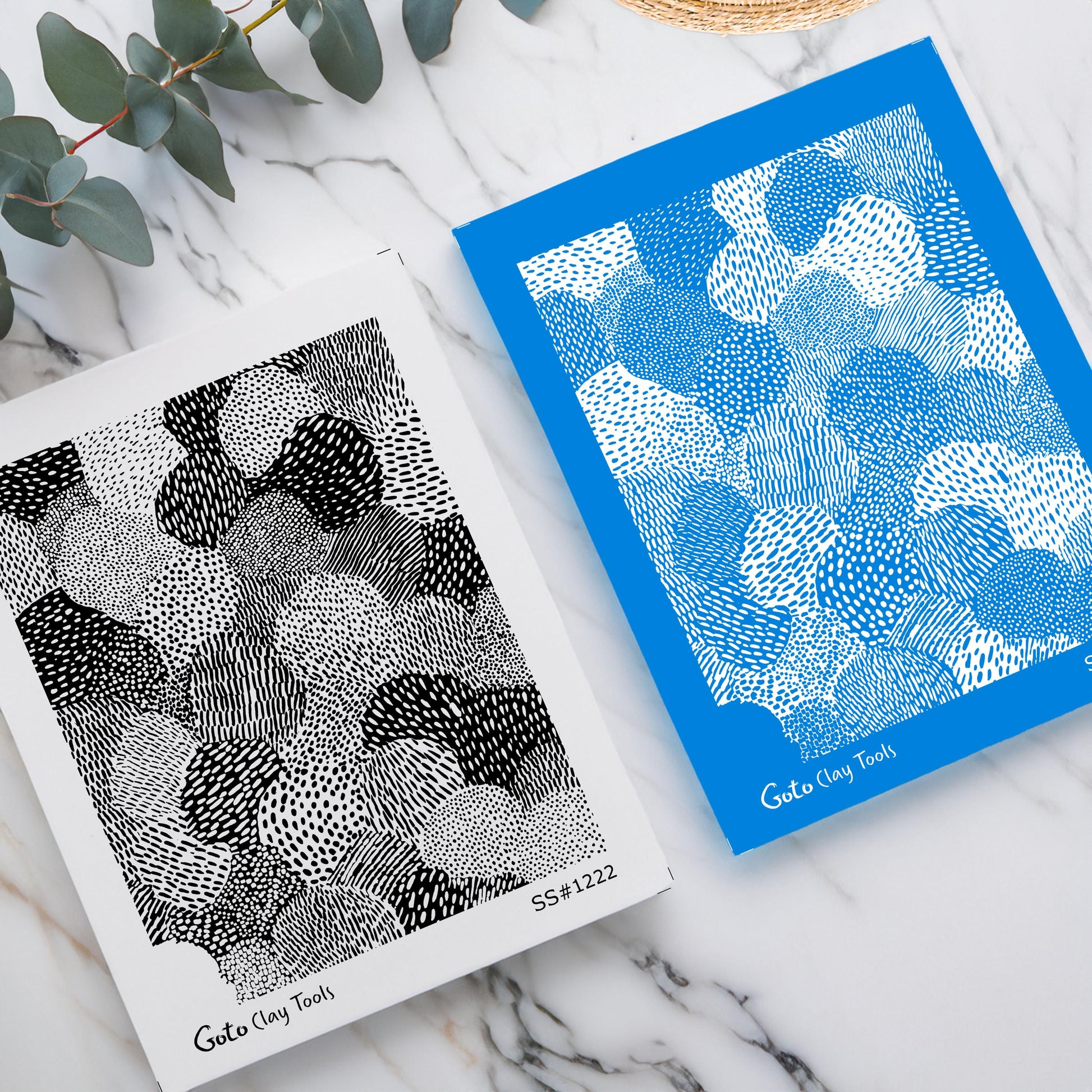 Abstract Patchwork & Organic Line Silkscreen for Polymer Clay | Hand Drawn Block Texture Print Screen 9.5×12.5 cm #SS26-11