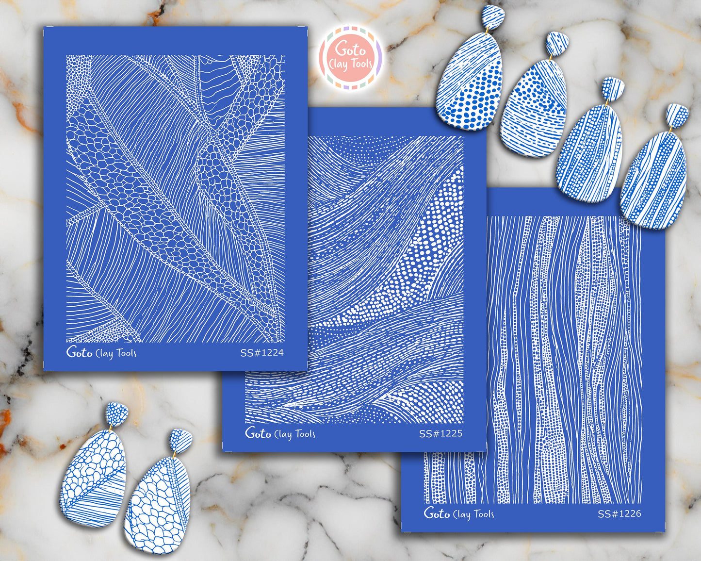 Organic Flowing Line & Layered Texture Silkscreen for Polymer Clay | Abstract Wood Grain Style Print 9.5×12.5 cm #SS26-12