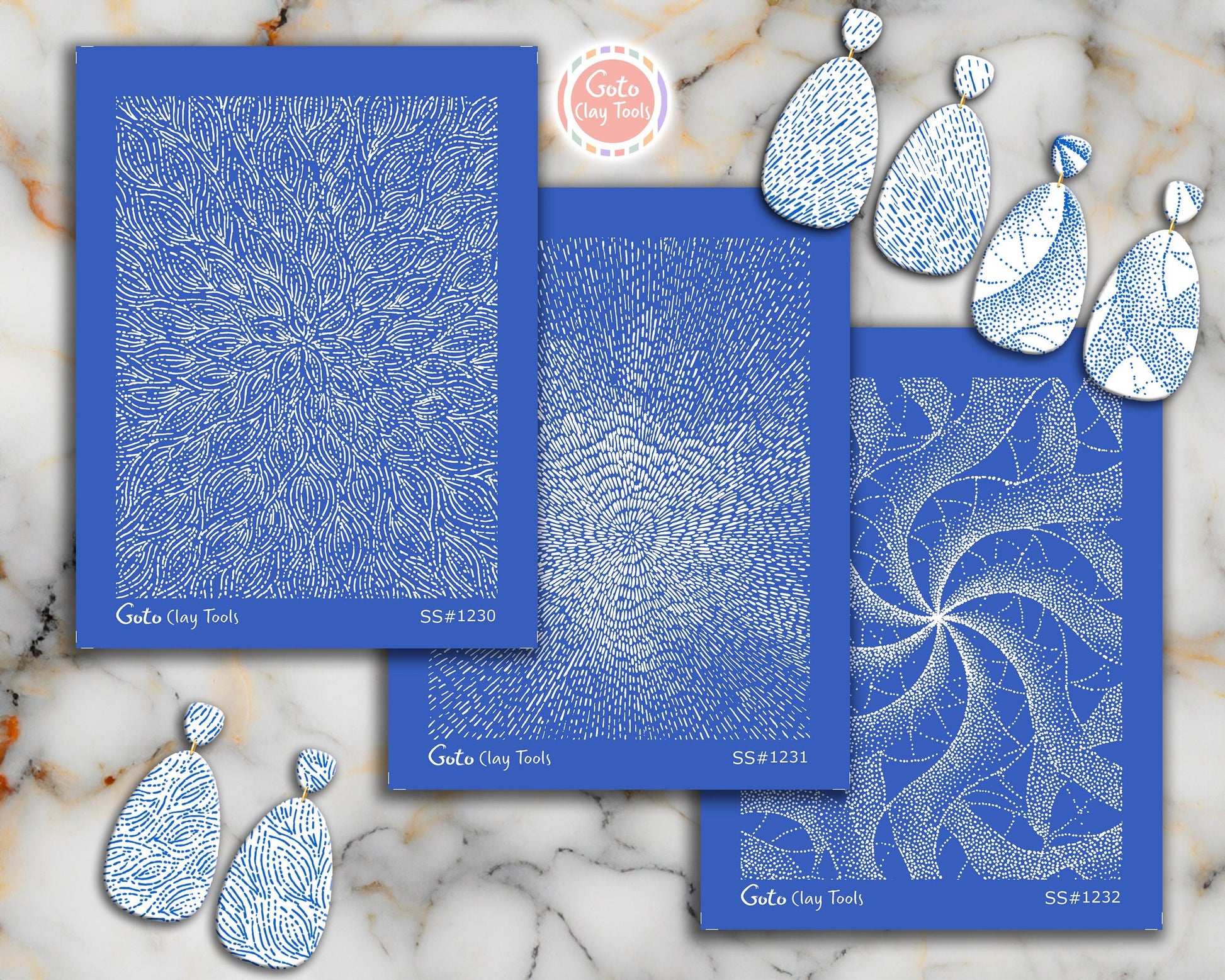 Radiating Spiral & Organic Flow Silkscreen for Polymer Clay | Abstract Burst Line Texture Print Screen 9.5×12.5 cm #SS26-14