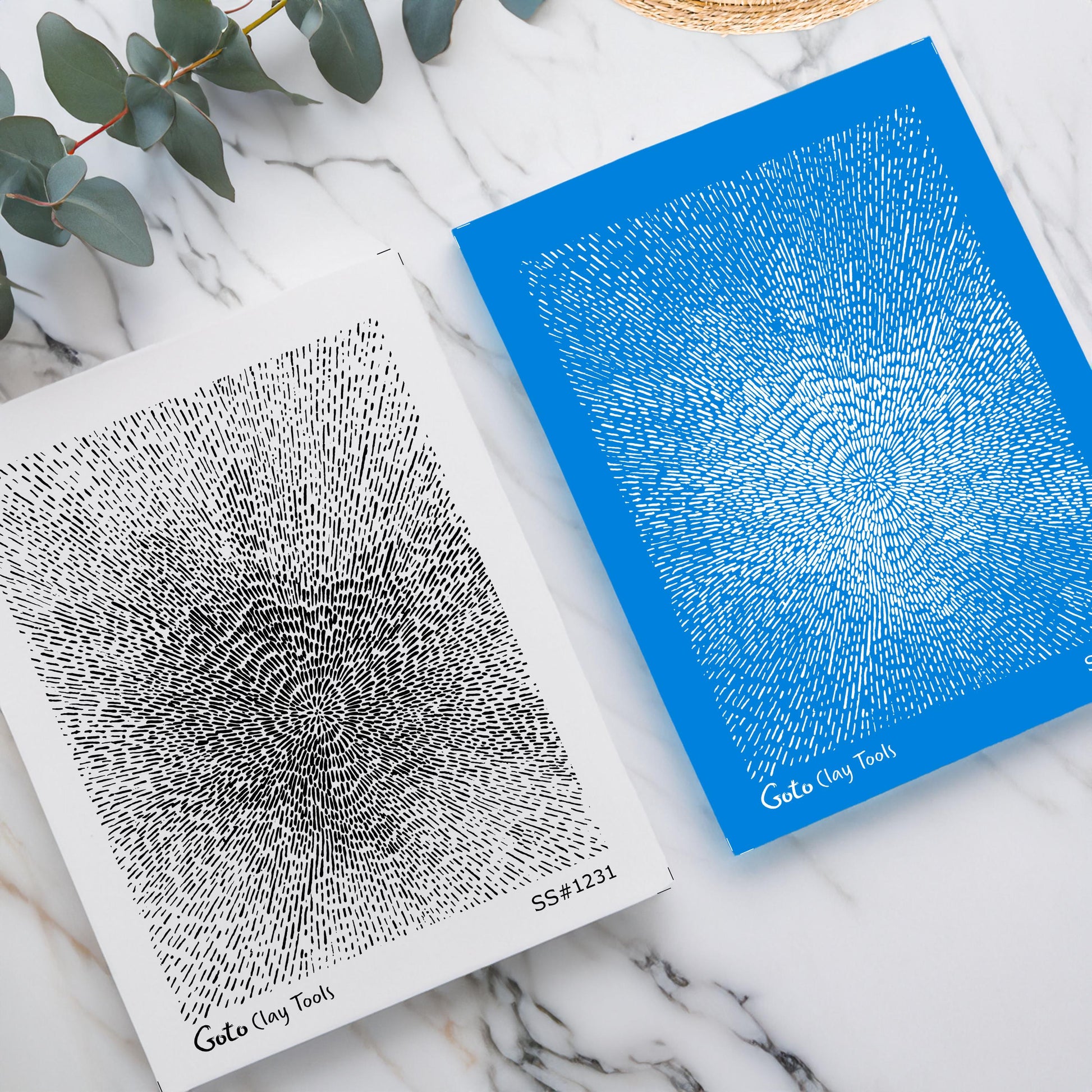 Radiating Spiral & Organic Flow Silkscreen for Polymer Clay | Abstract Burst Line Texture Print Screen 9.5×12.5 cm #SS26-14