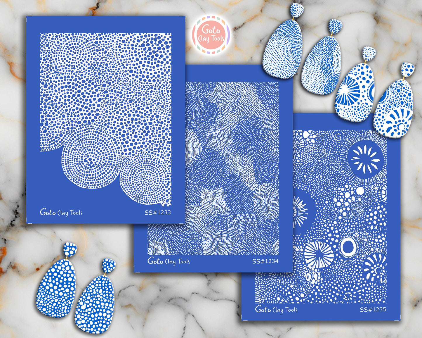Organic Dot Cluster & Cellular Bubble Silkscreen for Polymer Clay | Abstract Stipple Texture Print Screen 9.5×12.5 cm #SS26-15