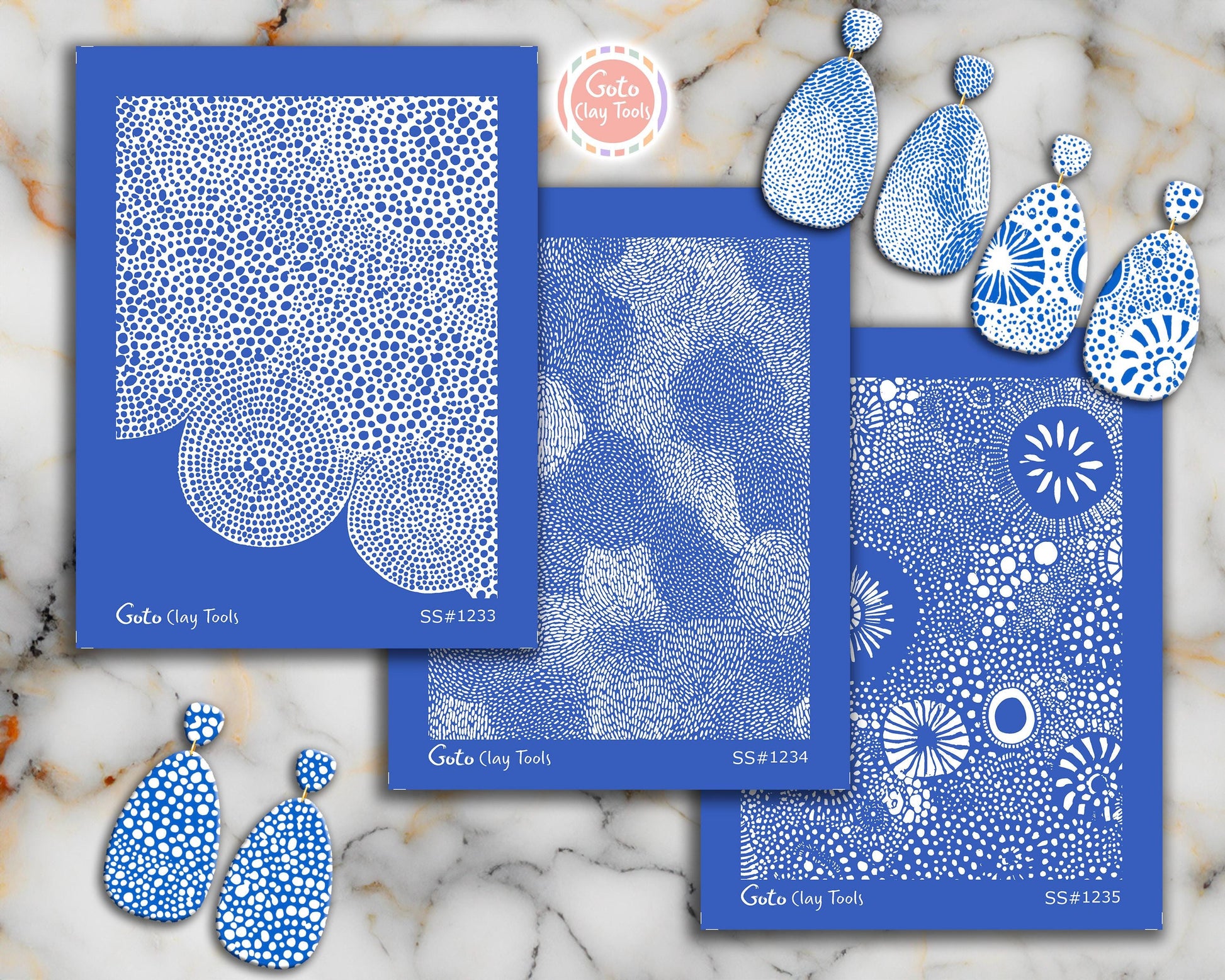 Organic Dot Cluster & Cellular Bubble Silkscreen for Polymer Clay | Abstract Stipple Texture Print Screen 9.5×12.5 cm #SS26-15
