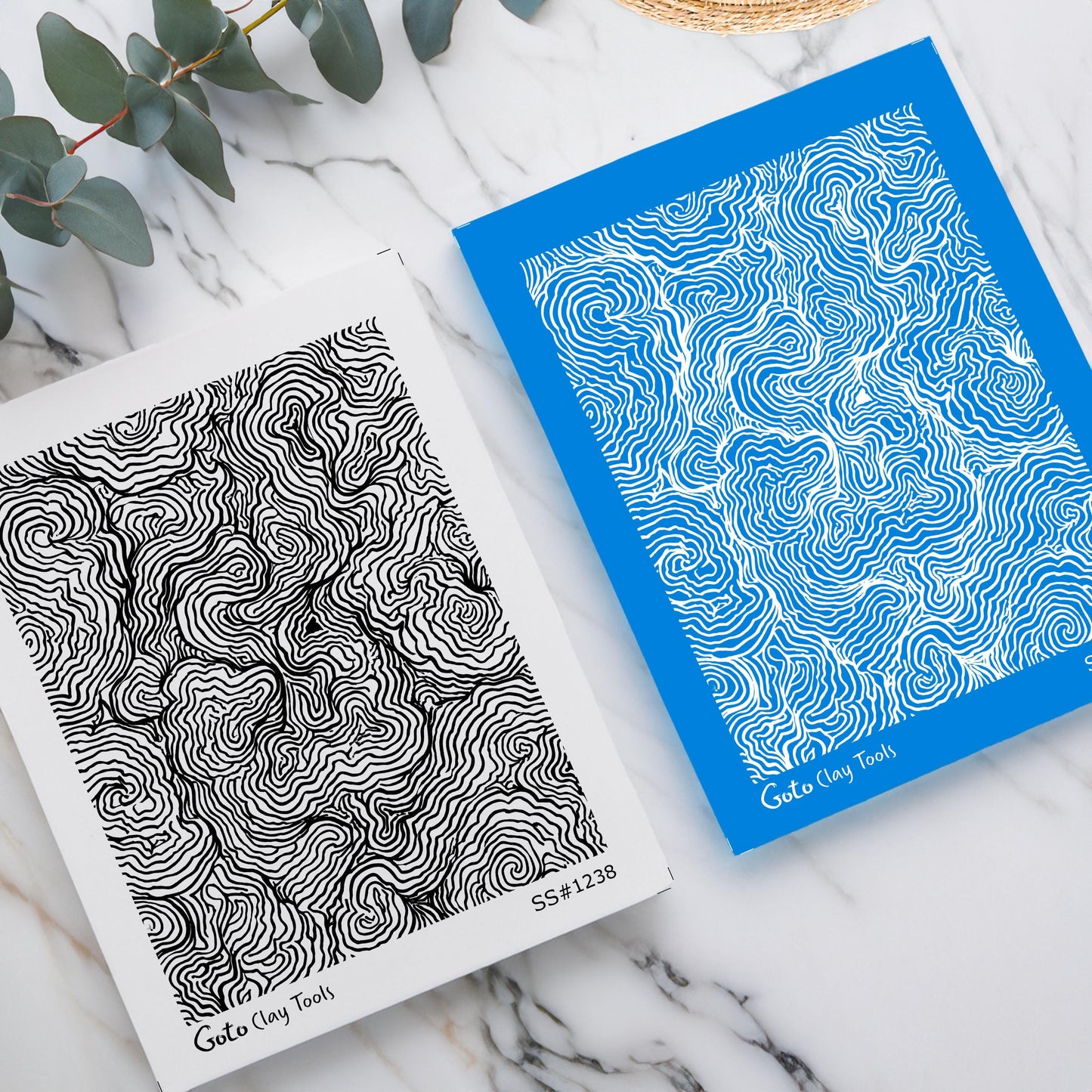 Topographic Contour Line Silkscreen for Polymer Clay | Abstract Map & Flowing Line Texture Print Screen 9.5×12.5 cm #SS26-16