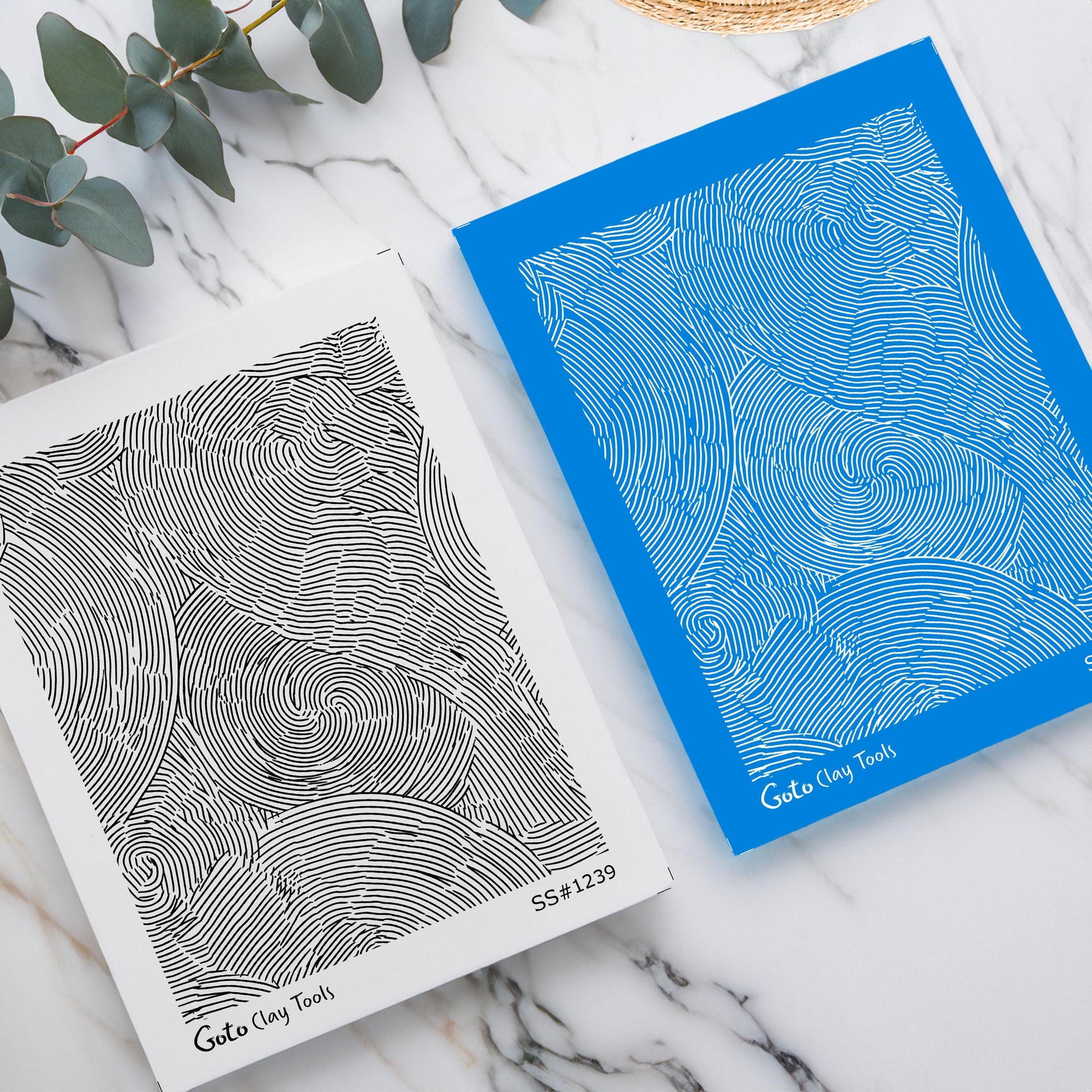 Topographic Swirl & Concentric Ring Silkscreen for Polymer Clay | Organic Contour Line Texture Print Screen 9.5×12.5 cm #SS26-17