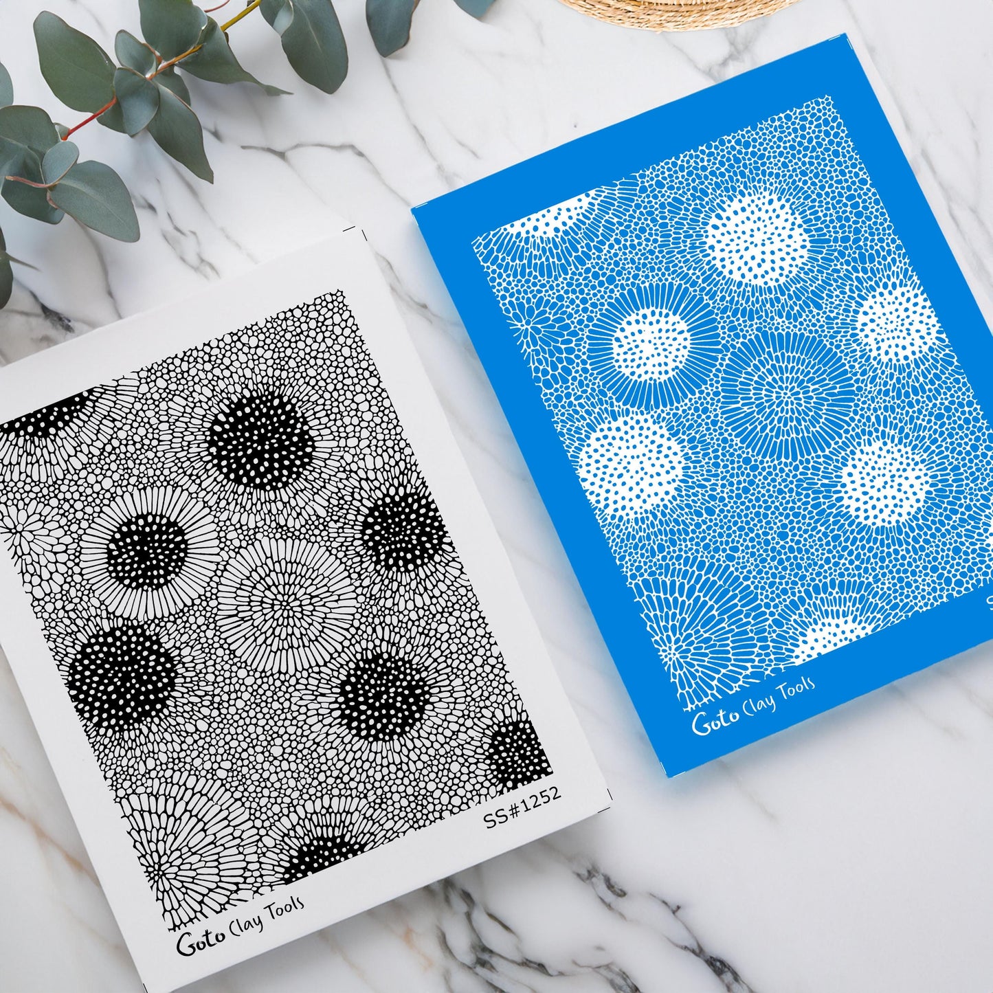 Organic Floral Sunburst Silkscreen for Polymer Clay | Abstract Radial Flower Texture | Printable 9.5×12.5 cm #SS26-21