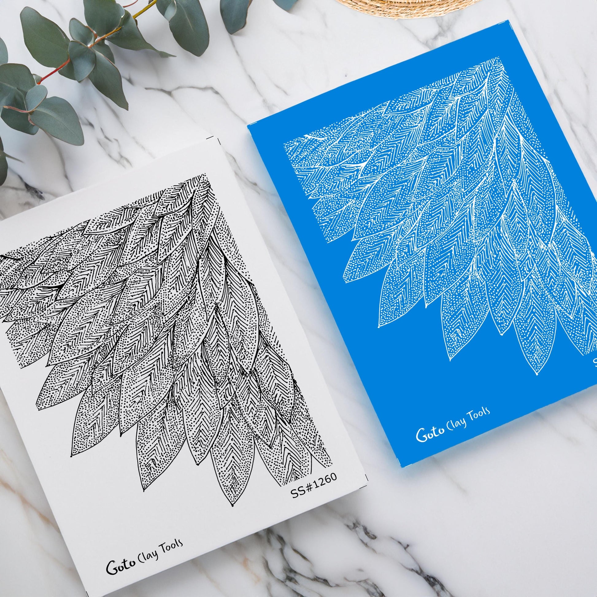 Feather Wing Line Art Silkscreen for Polymer Clay | Botanical Texture Print | 9.5x12.5 cm Printable Silk Screen #polymer clay stencilSS26-24