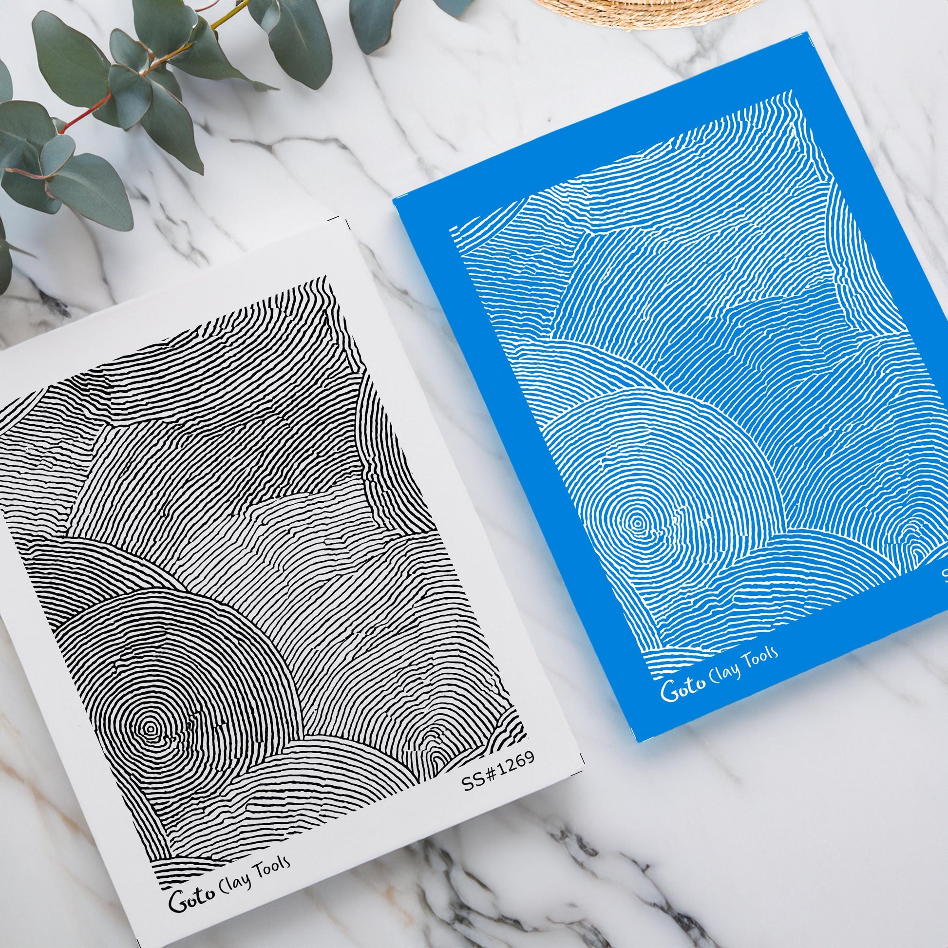 Abstract Linework Texture Silkscreen Set for Polymer Clay | Woodgrain & Topographic Pattern | 9.5x12.5 cm Printable #SS26-27