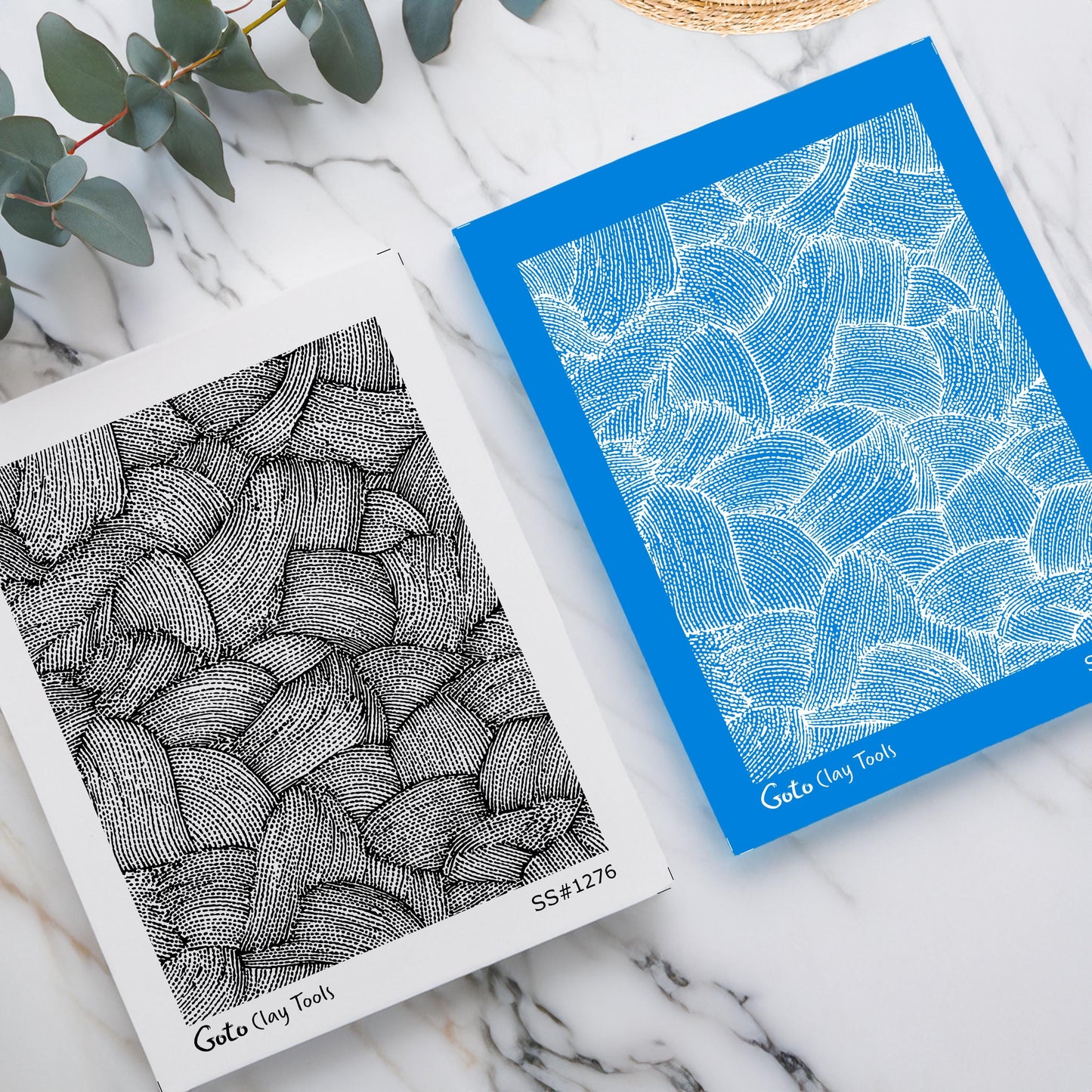 Scalloped Line Abstract Silkscreen Set for Polymer Clay | Wave Pattern Hand-Drawn Texture | 9.5x12.5 cm Printable #SS26-29