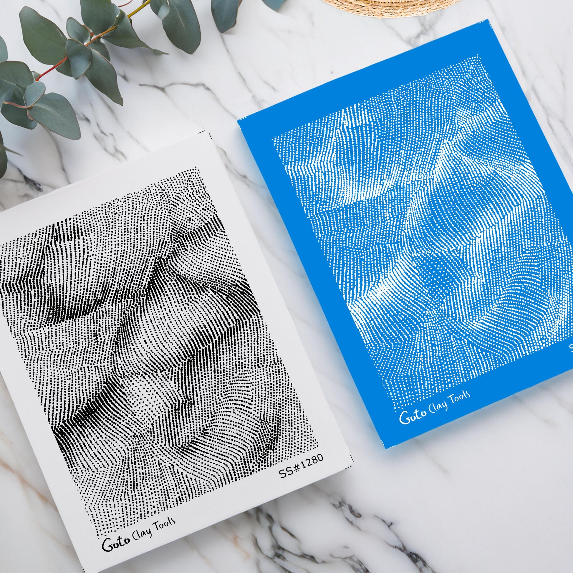 Organic Dotwork Texture Silkscreen Set for Polymer Clay | Stippled Lines & Abstract Geometric Pattern | 9.5x12.5 cm Printable #SS26-30