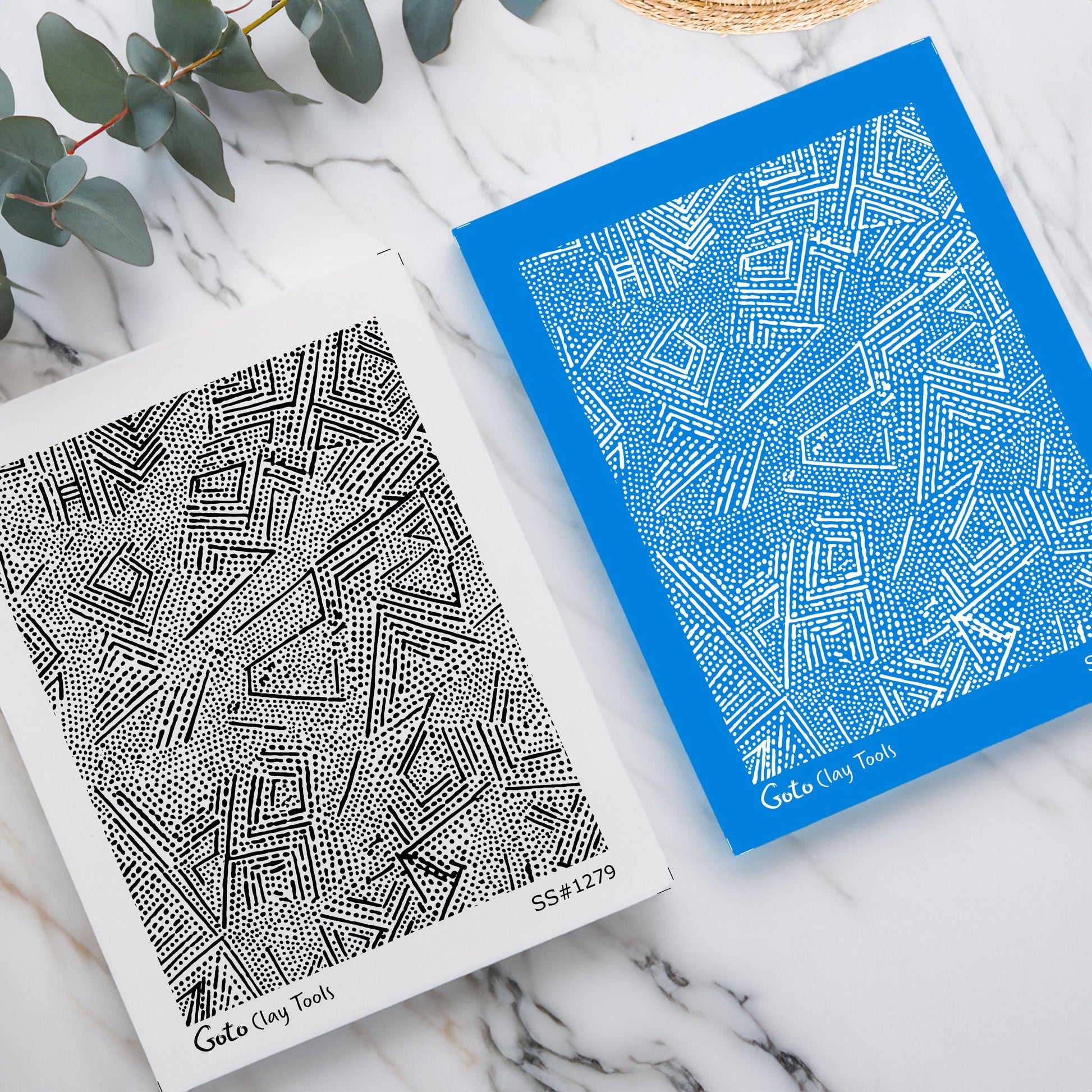 Organic Dotwork Texture Silkscreen Set for Polymer Clay | Stippled Lines & Abstract Geometric Pattern | 9.5x12.5 cm Printable #SS26-30