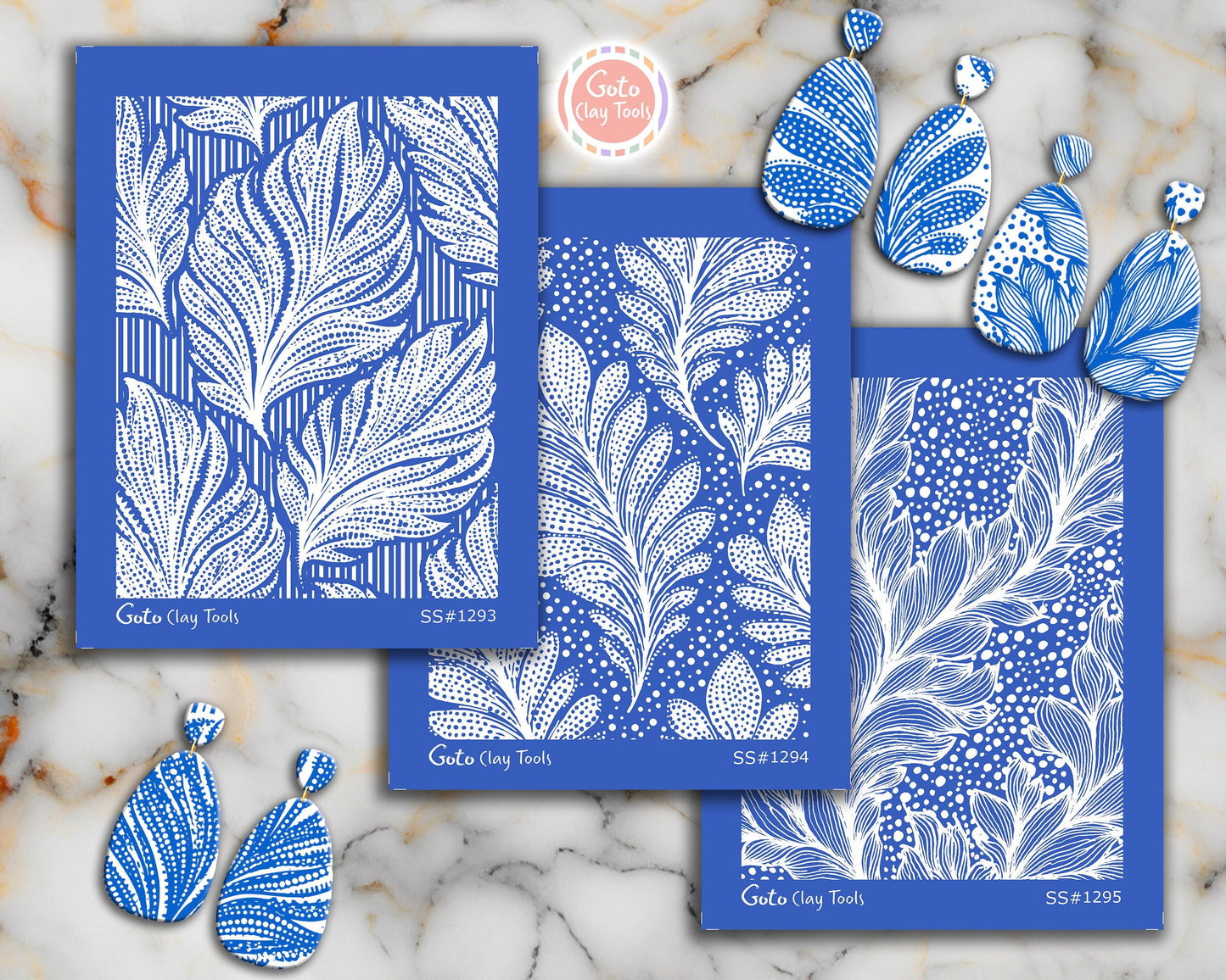 Silkscreen for Polymer Clay Earrings: Stencil SS26-35
