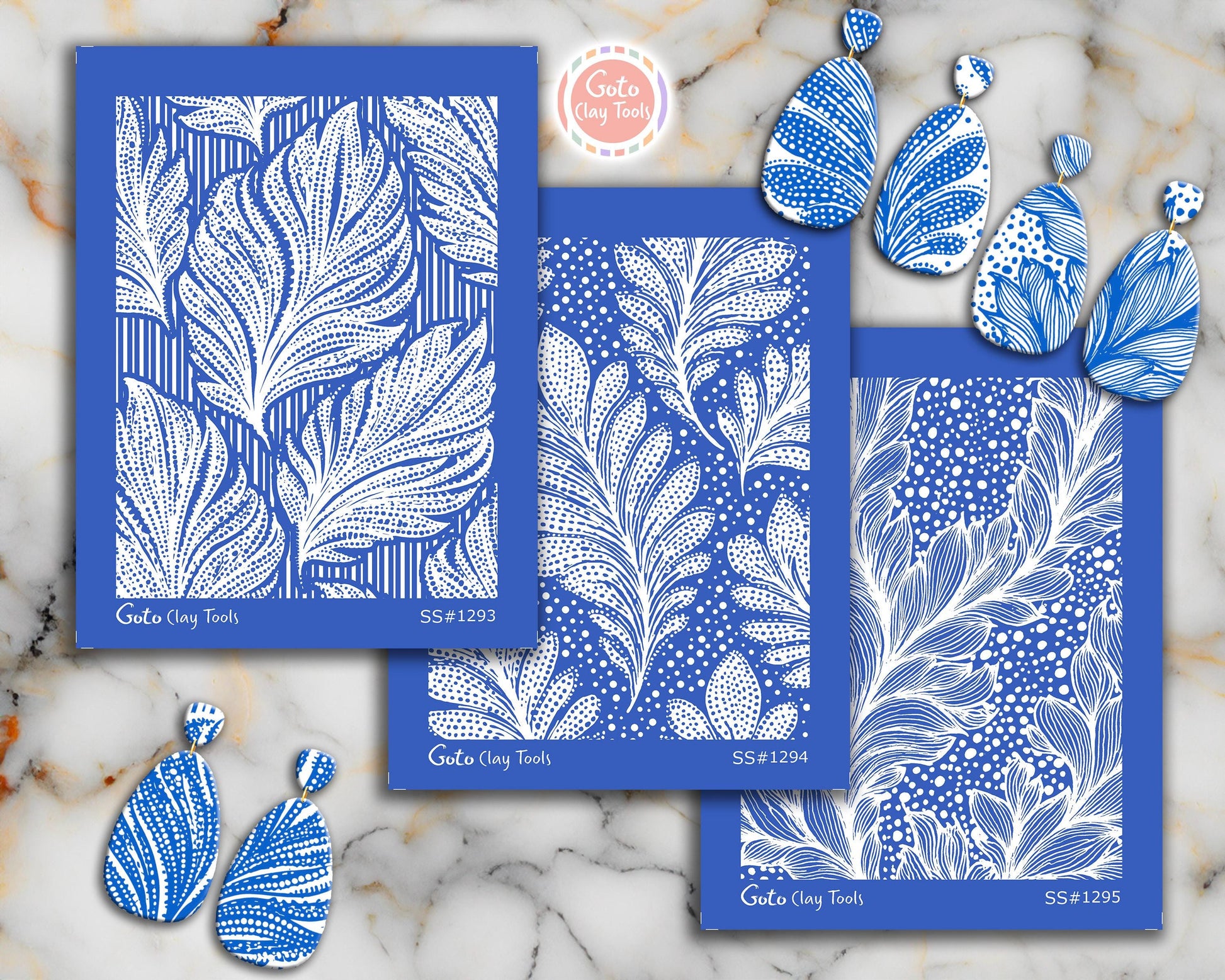 Silkscreen for Polymer Clay Earrings: Stencil SS26-35
