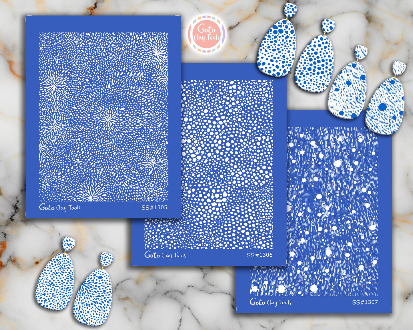 Silkscreen for Polymer Clay Earrings: Stencil SS26-39