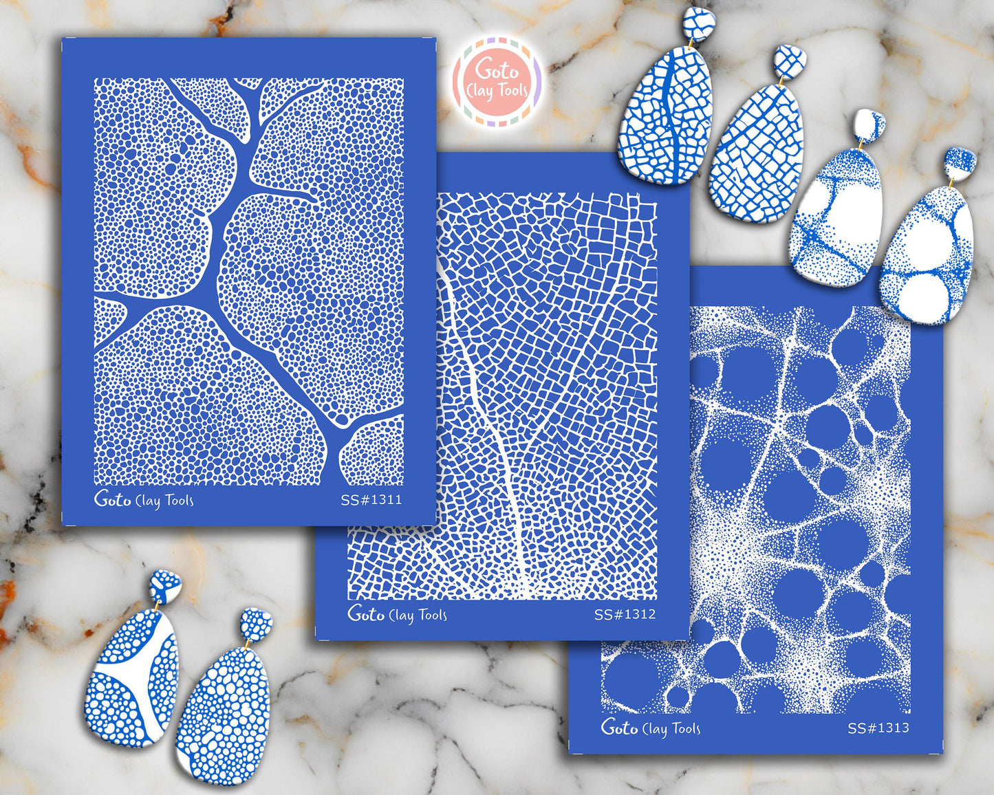 Silkscreen for Polymer Clay Earrings: Stencil SS26-41
