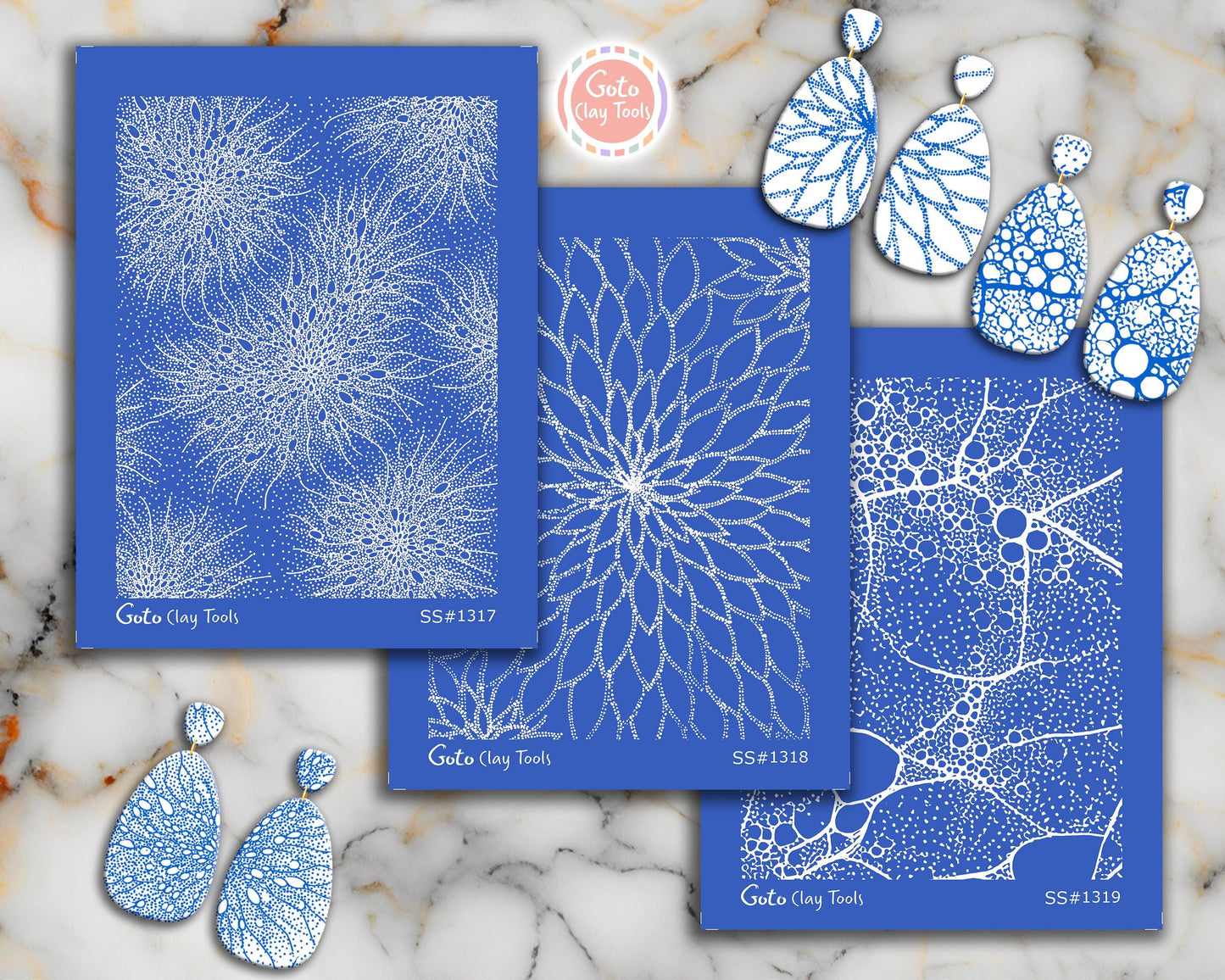 Silkscreen for Polymer Clay Earrings: Stencil SS26-43