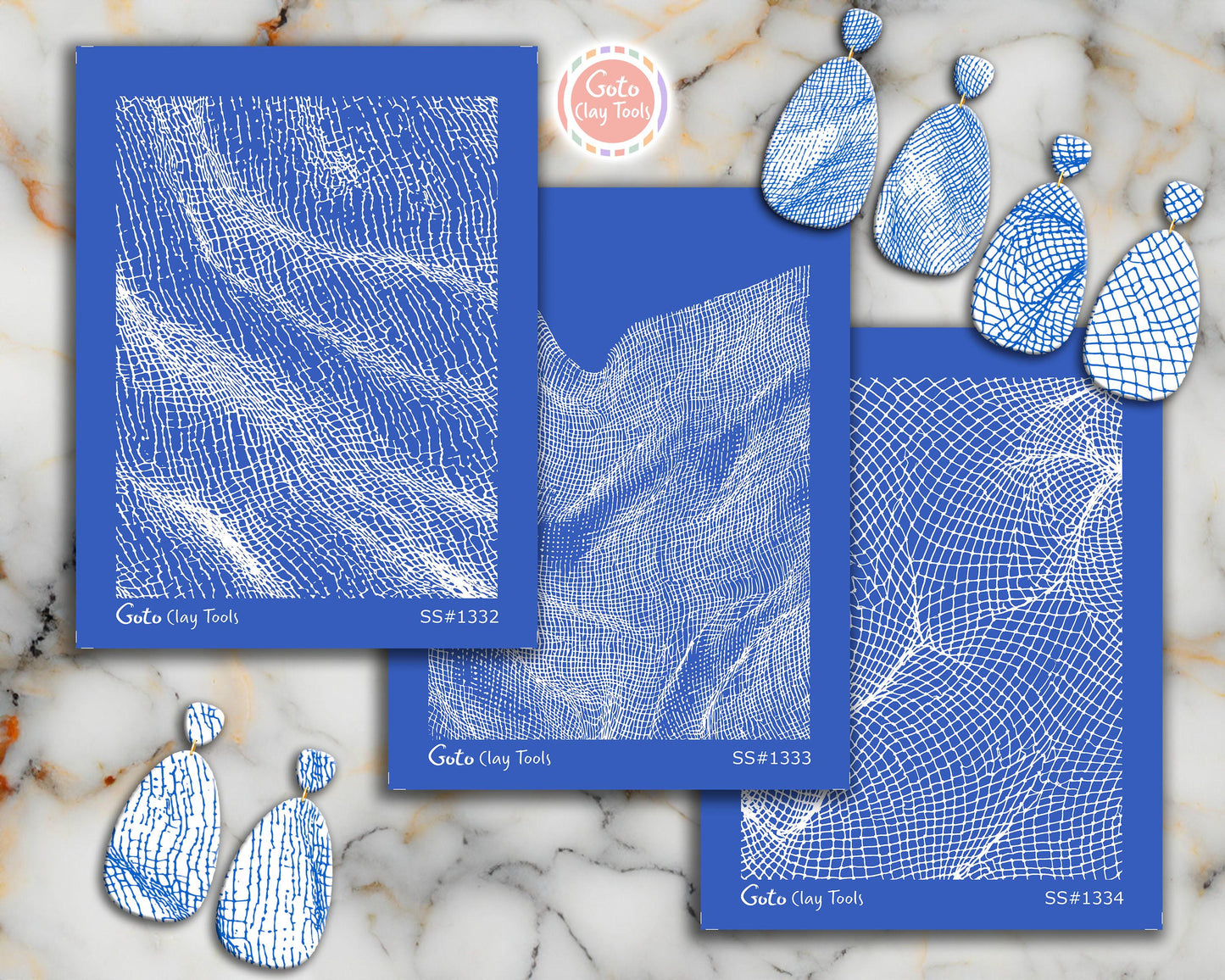 Silkscreen for Polymer Clay Earrings: Stencil SS26-48