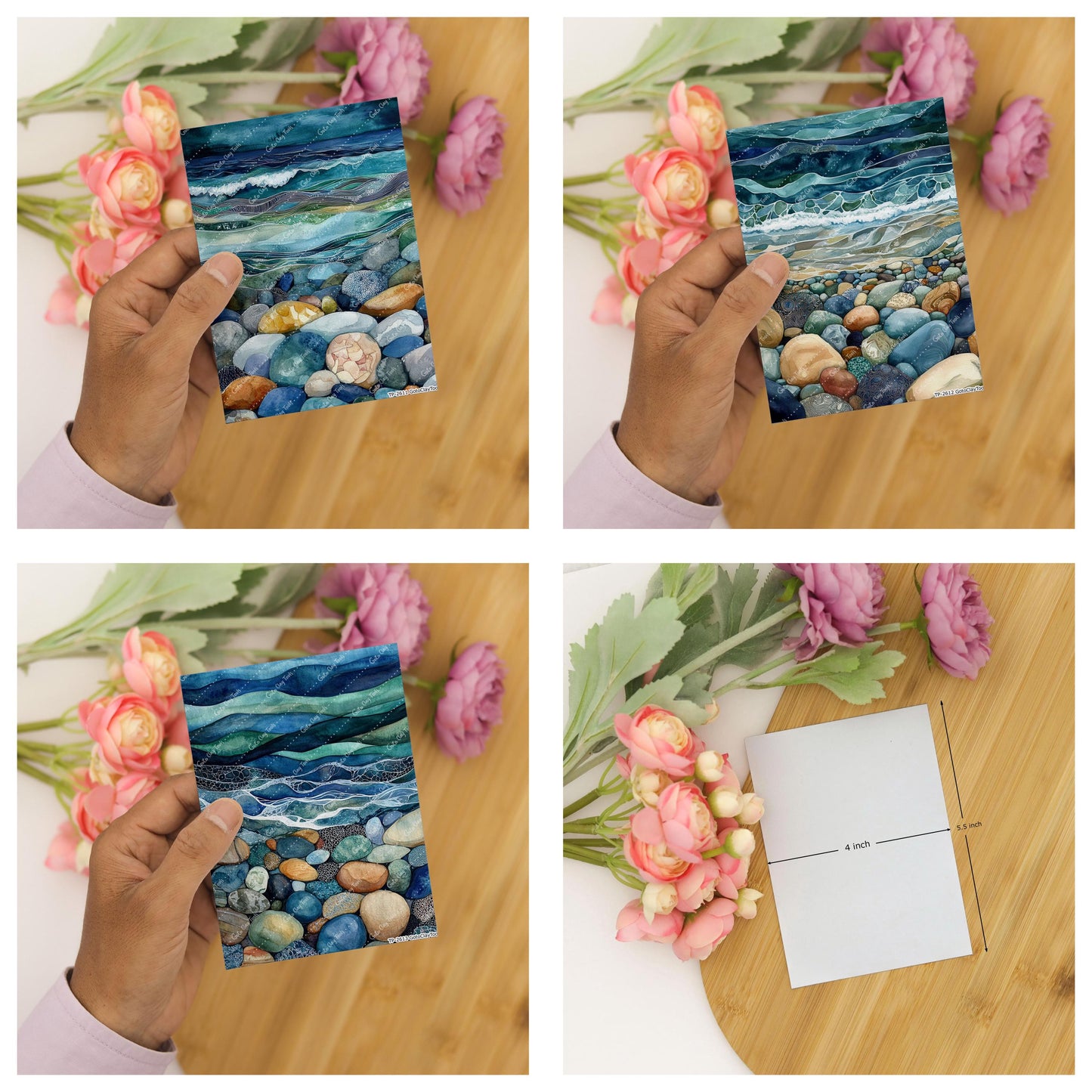 Ocean Waves Water soluble Transfer paper for polymer Clay Earring Making - 4x5.5 in