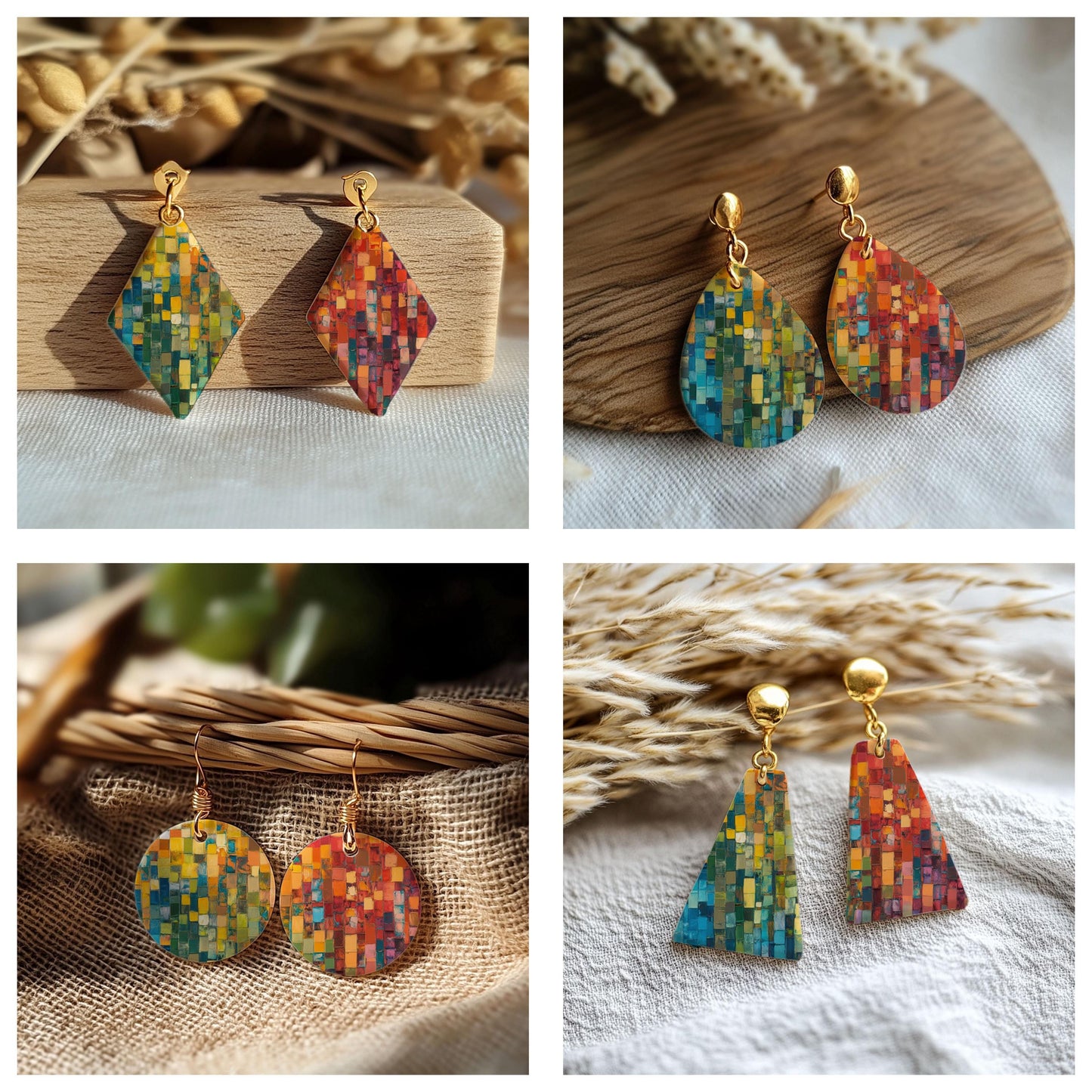 Abstract painting Transfer paper for polymer Clay Earring Making - Water Soluble Transfer Sheet 4x5.5 in