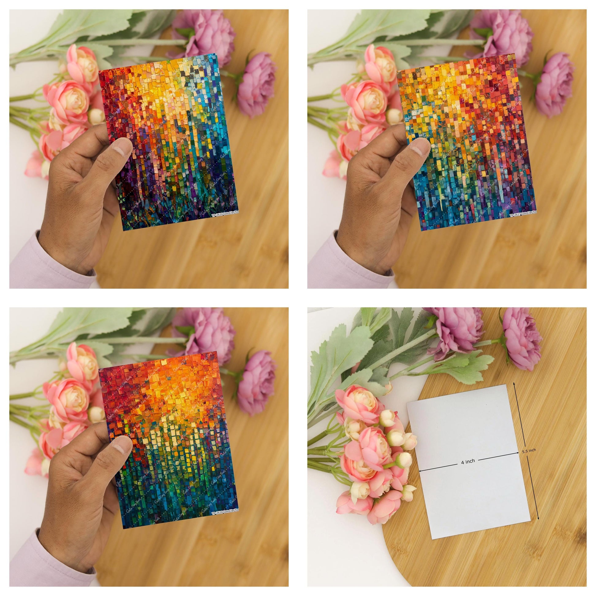 Abstract painting Transfer paper for polymer Clay Earring Making - Water Soluble Transfer Sheet 4x5.5 in