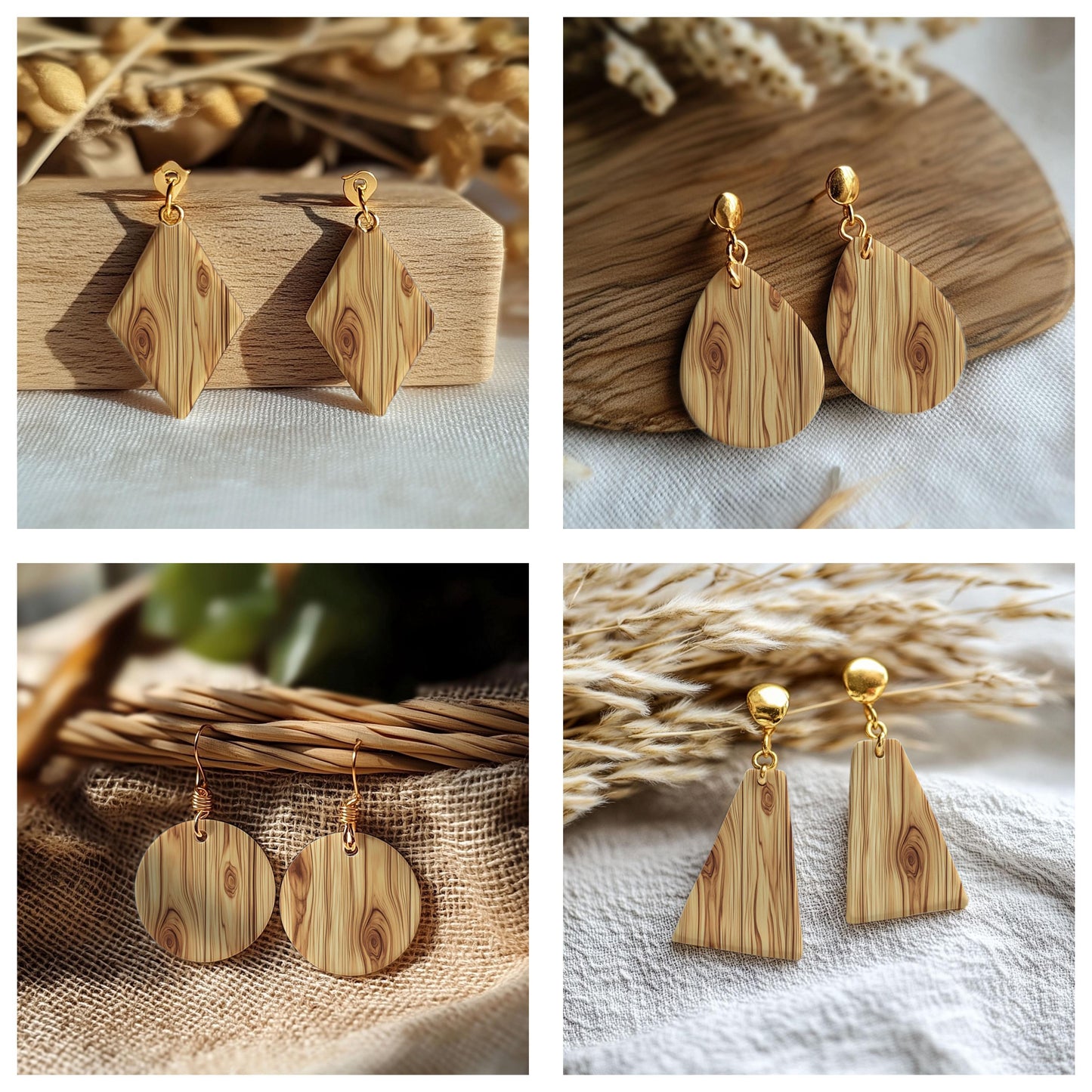 Woodgrain Transfer paper for polymer Clay Earring Making - Water Soluble Transfer Sheet 4x5.5 in