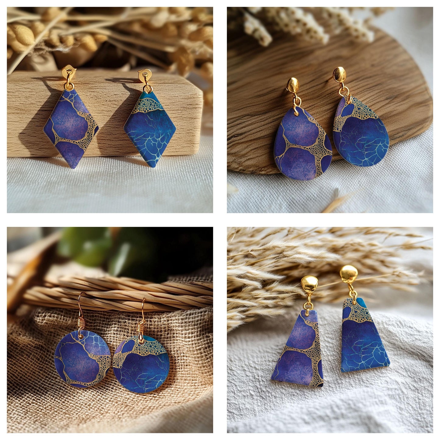 Ocean Iris Transfer paper for polymer Clay Earring Making - Water Soluble Transfer Sheet 4x5.5 in