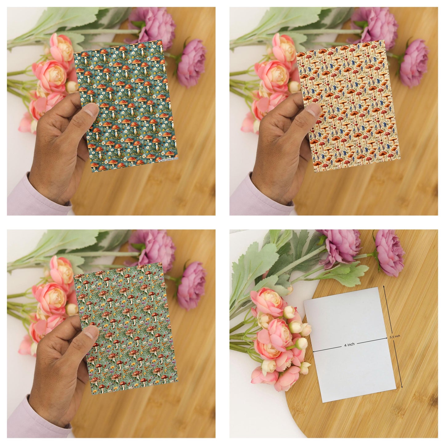 Mushroom Transfer paper for polymer Clay Earring Making - Water Soluble Transfer Sheet 4x5.5 in