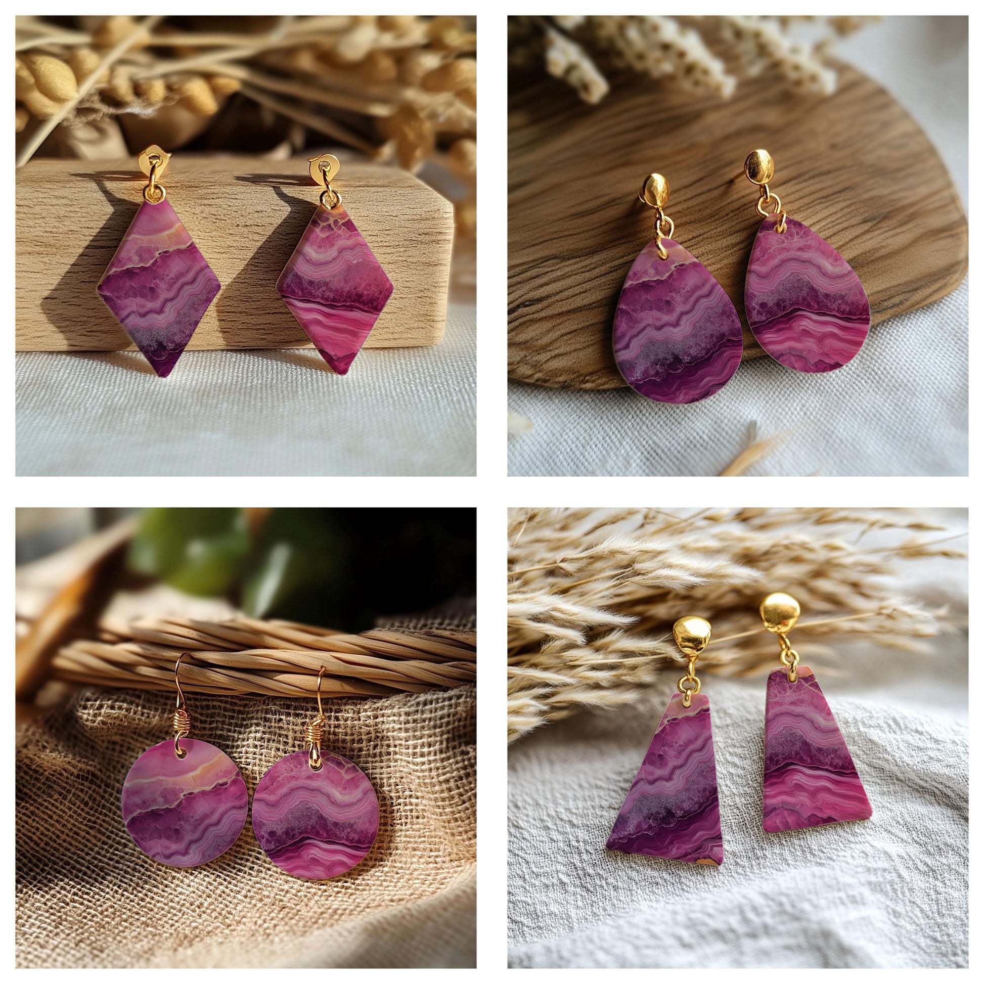 Agate Transfer paper for polymer Clay Earring Making - Water Soluble Transfer Sheet 4x5.5 in