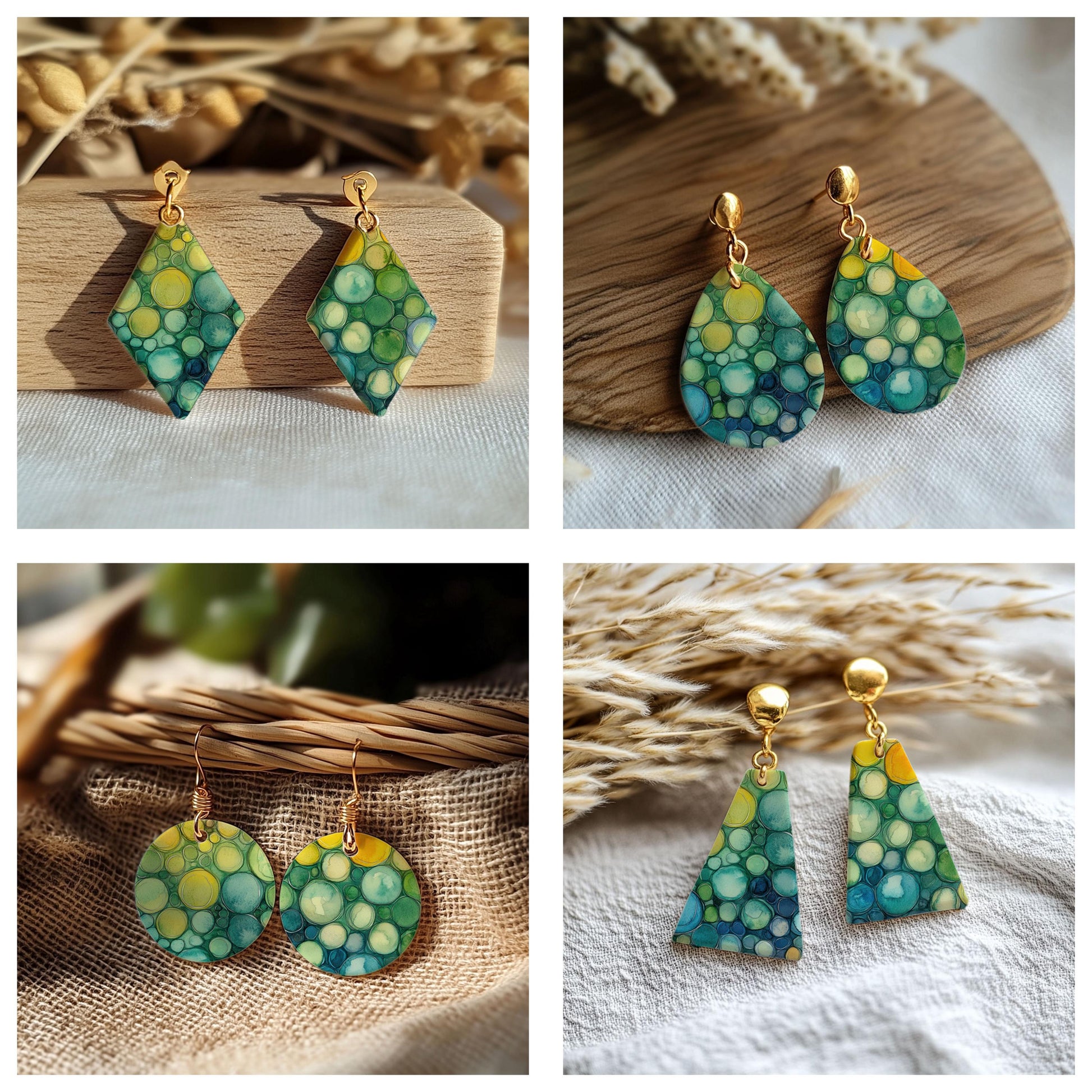 Colorful bubbles Transfer paper for polymer Clay Earring Making - Water Soluble Transfer Sheet 4x5.5 in