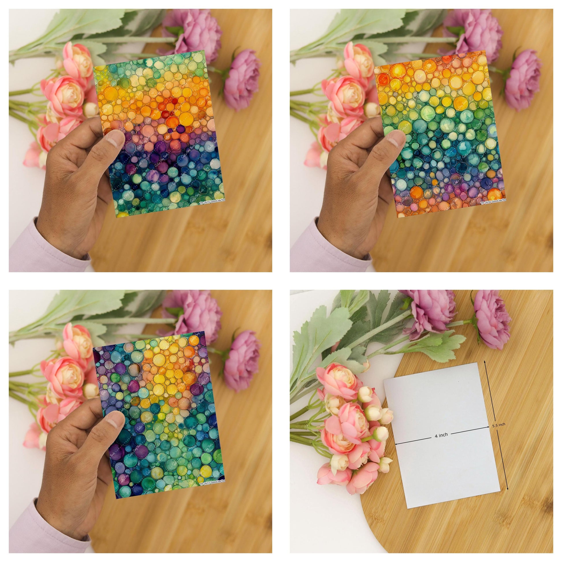 Colorful bubbles Transfer paper for polymer Clay Earring Making - Water Soluble Transfer Sheet 4x5.5 in